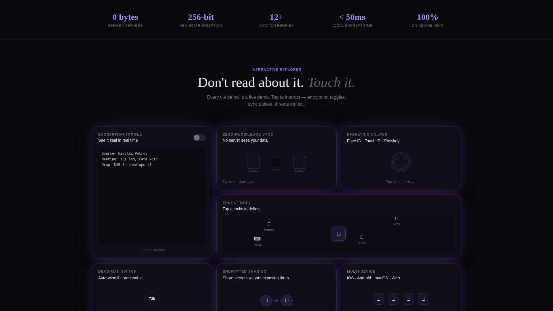 Vault - Encrypted Privacy Landing Page Template