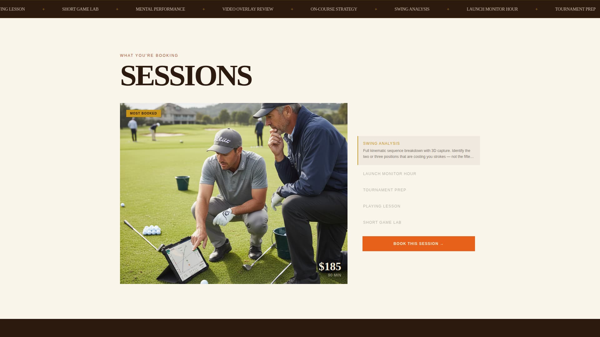 Golf Leagues Booking Website Template