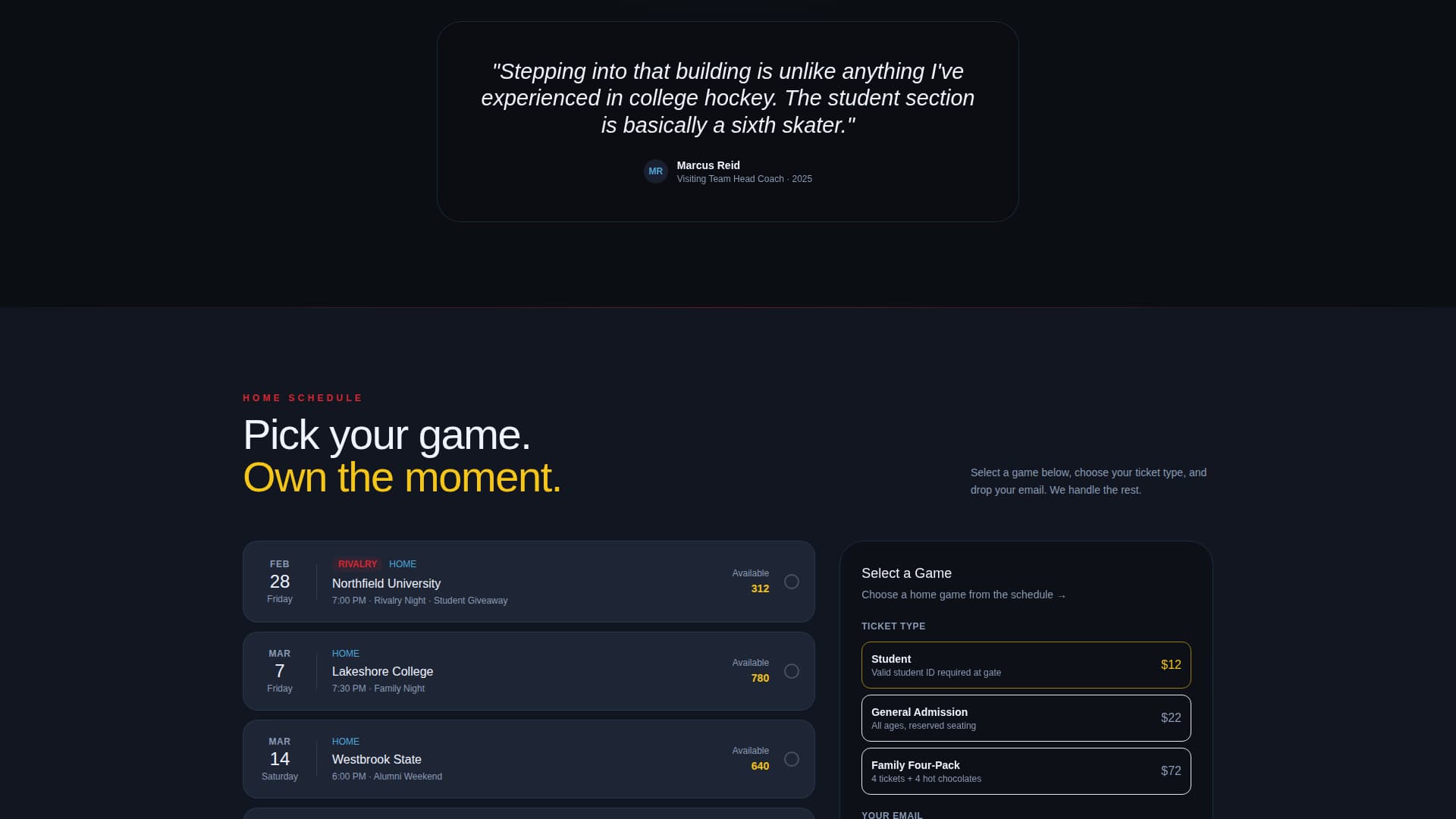 Ice Hockey Leagues Advanced Professional Website Template