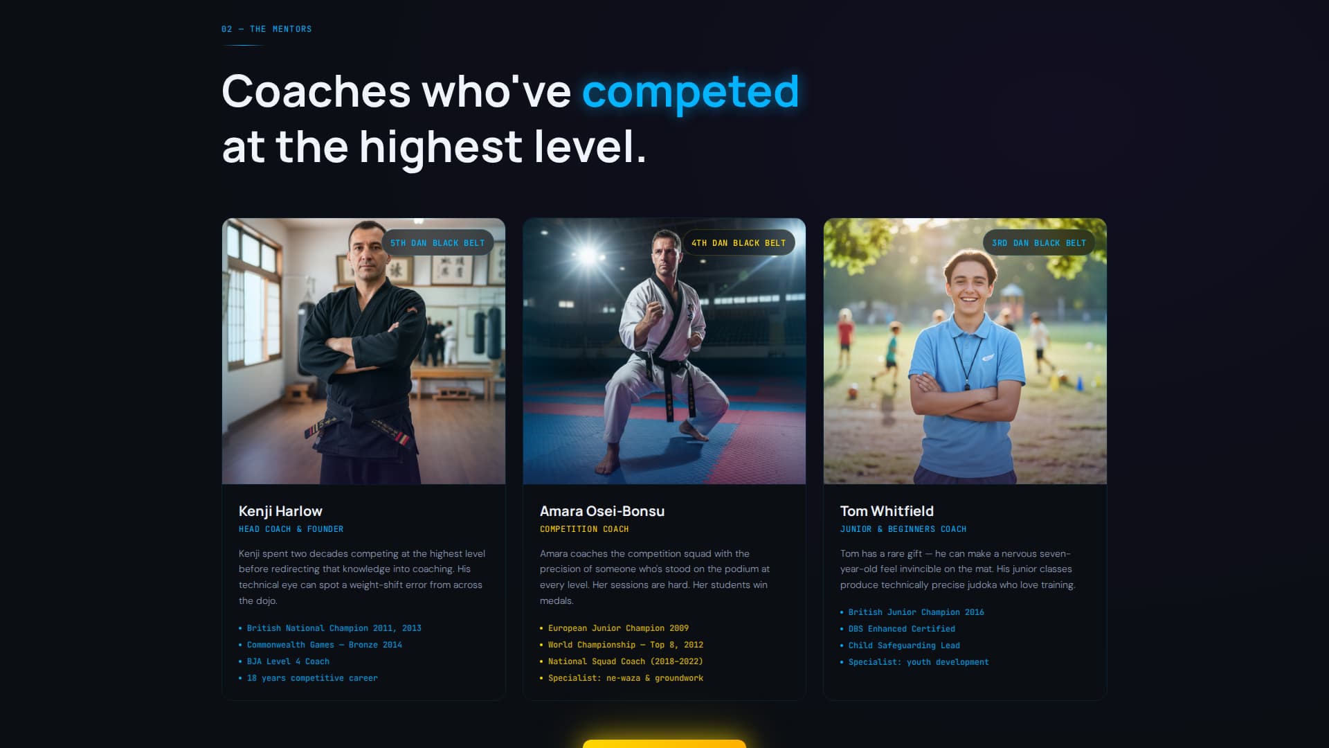 Judo Booking Website Template