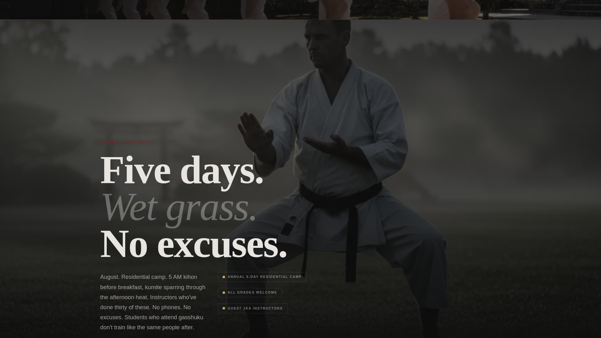 Kime - Immersive Karate Landing Page Template