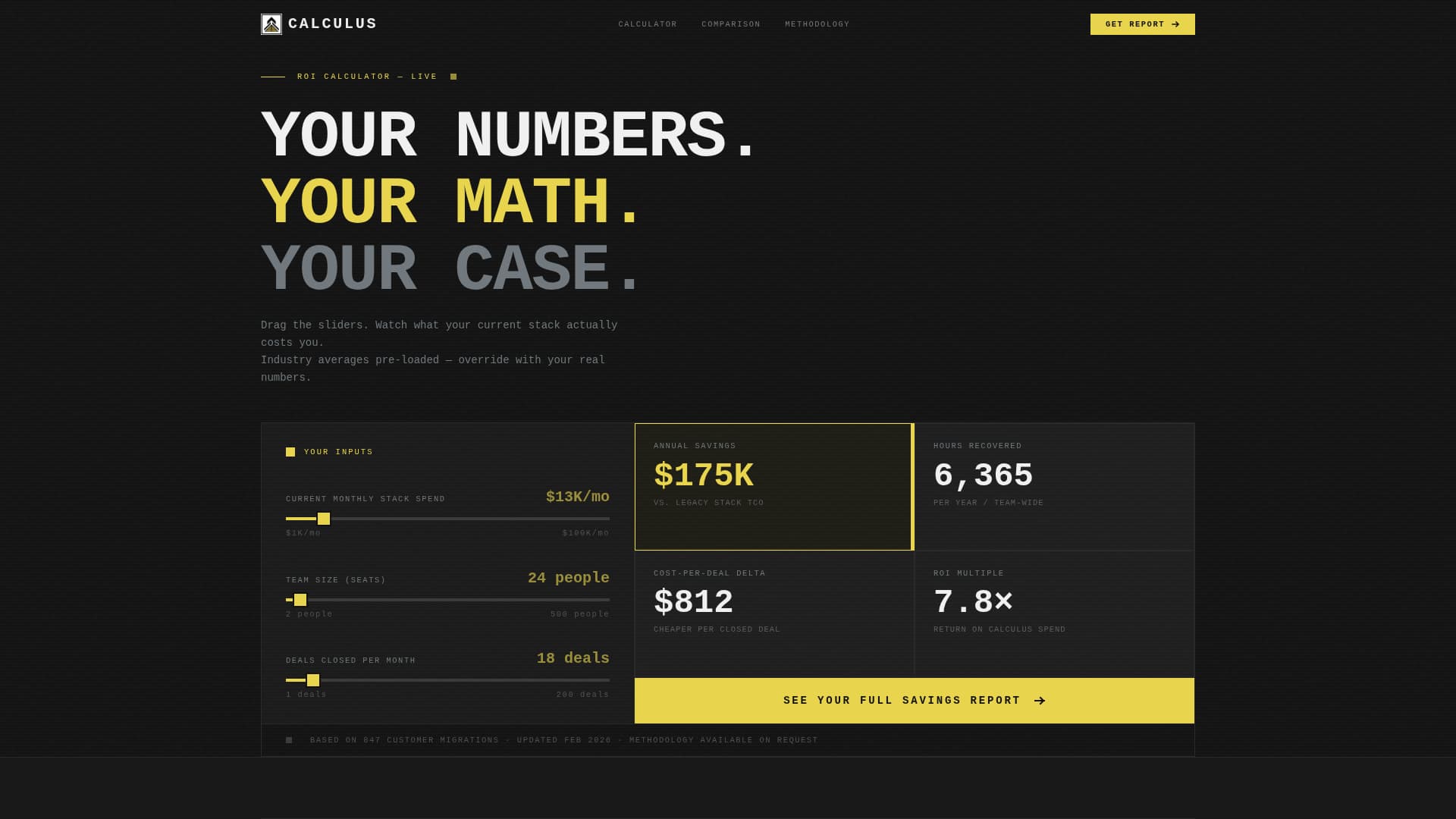 Calculus - Brutalist ROI Landing Page Template