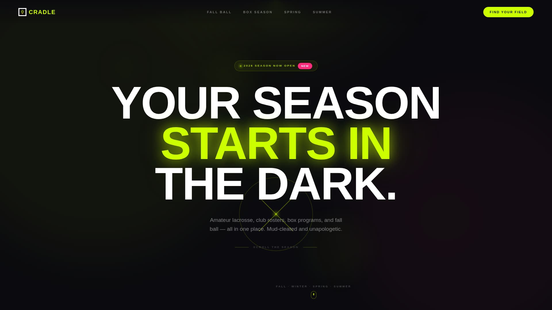 Cradle - Electrifying Lacrosse Landing Page Template