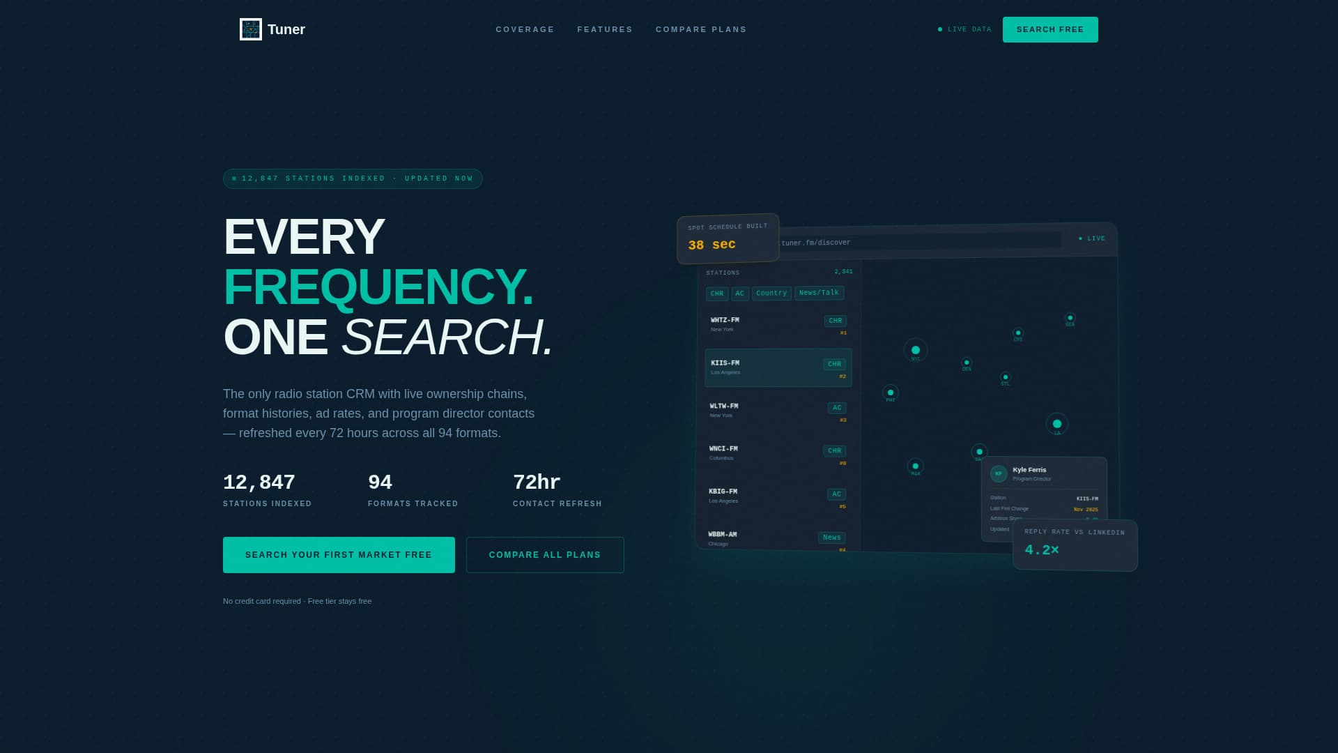 Tuner - Powerful Radio CRM Landing Page Template