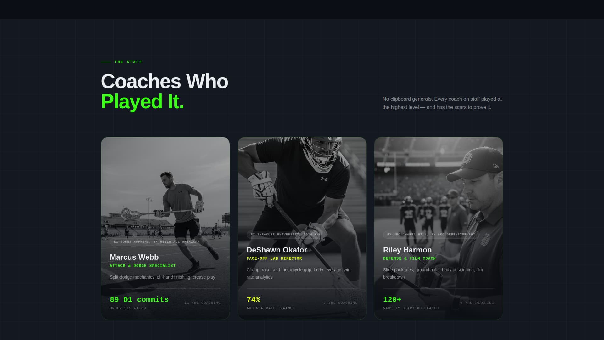 Draw - Elite Lacrosse Landing Page Template