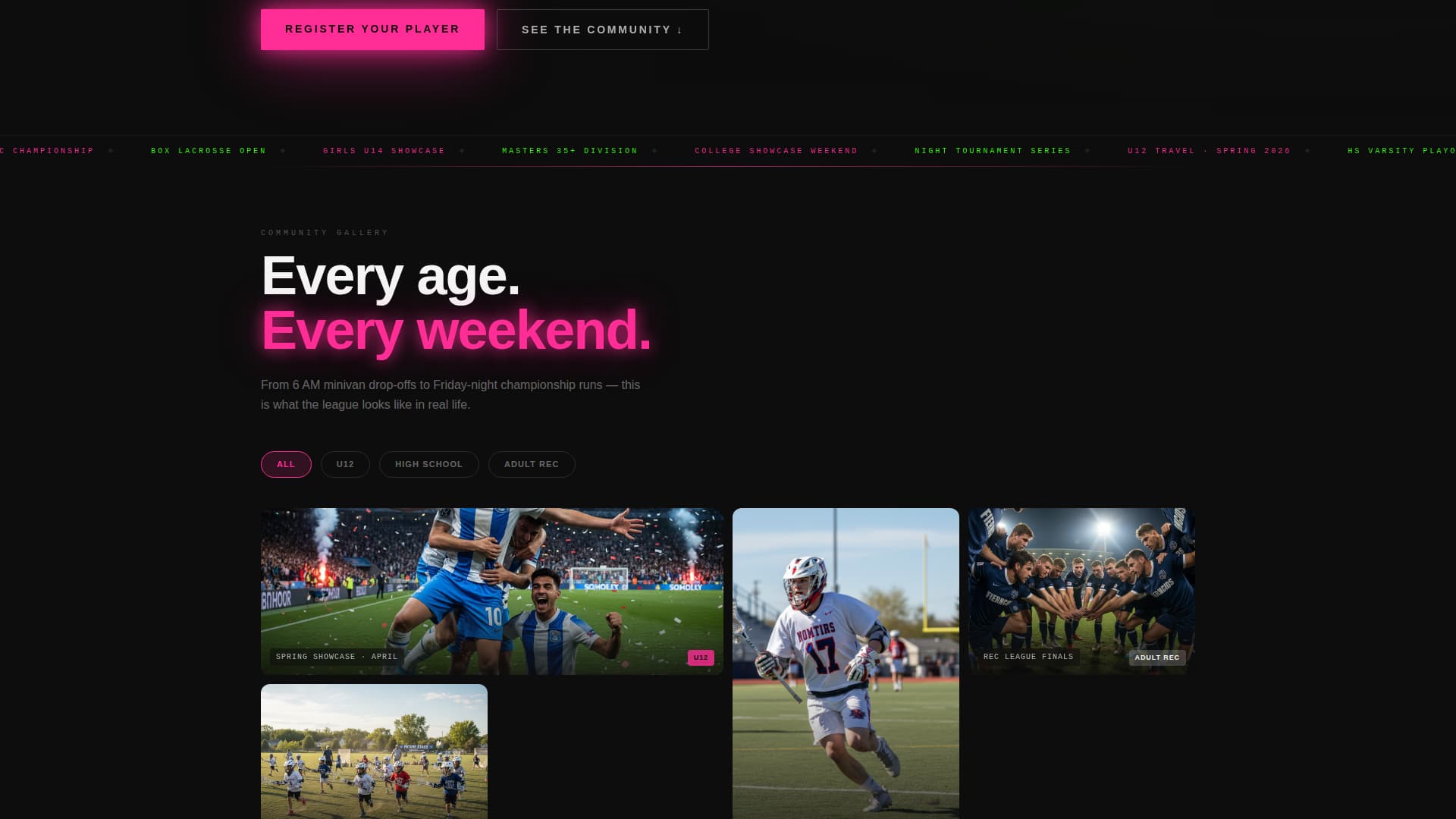 Faceoff - Electric Lacrosse Landing Page Template