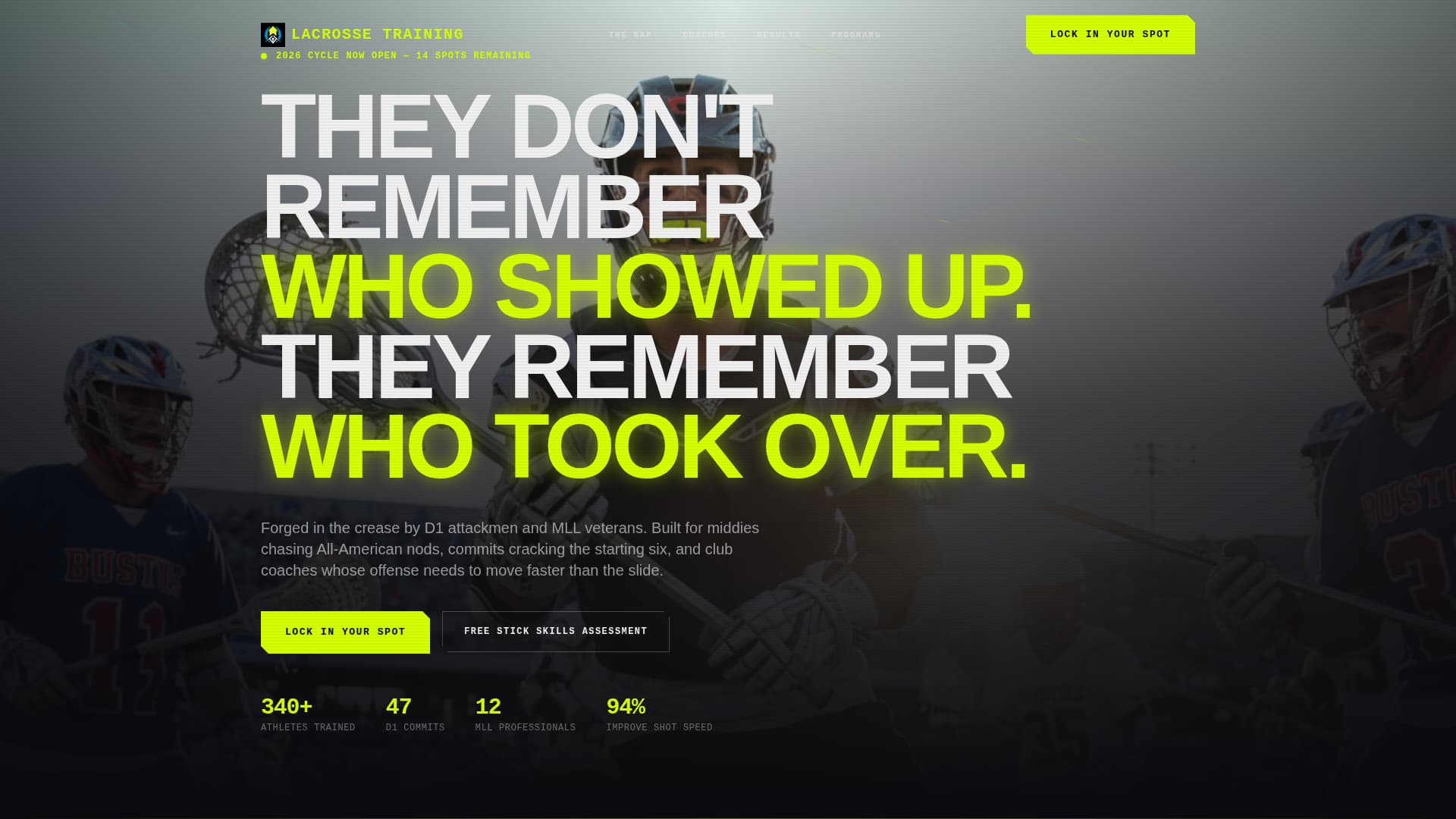 Crease - Elite Lacrosse Landing Page Template