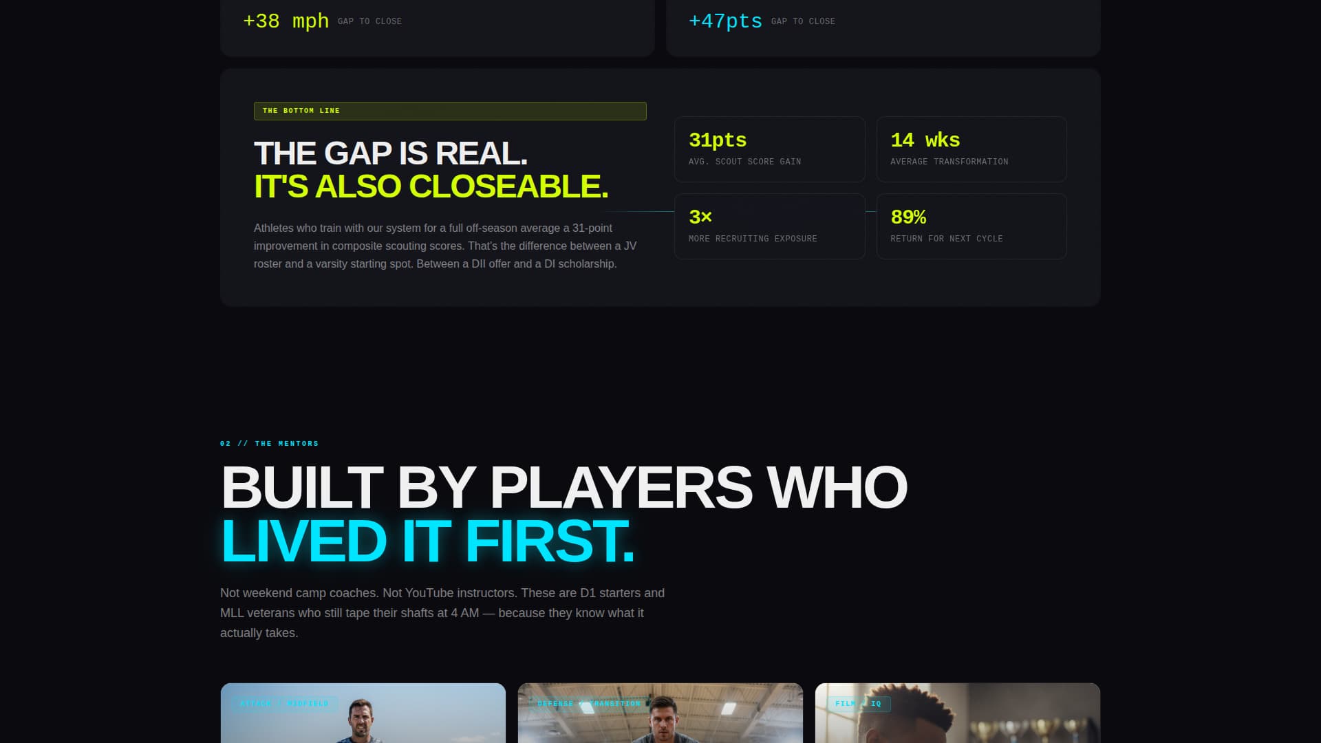 Crease - Elite Lacrosse Landing Page Template