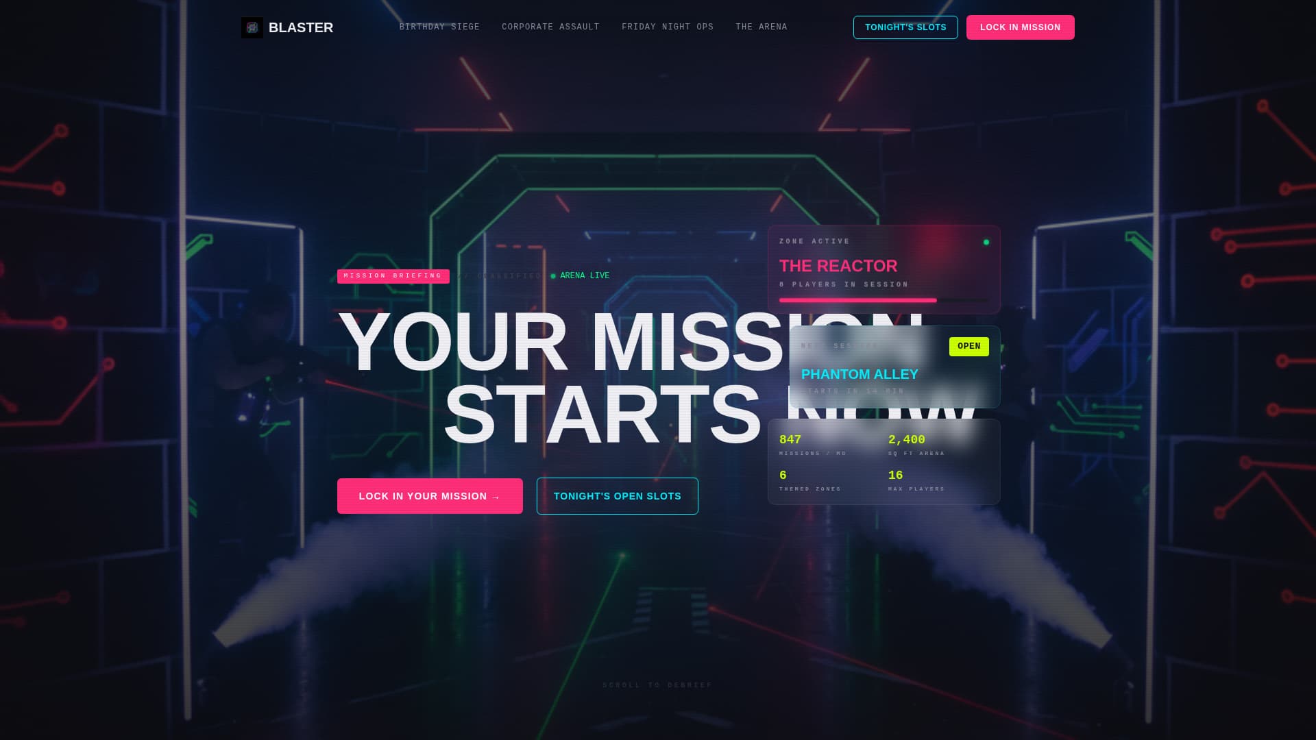Blaster - Electrifying Lasertag Landing Page Template