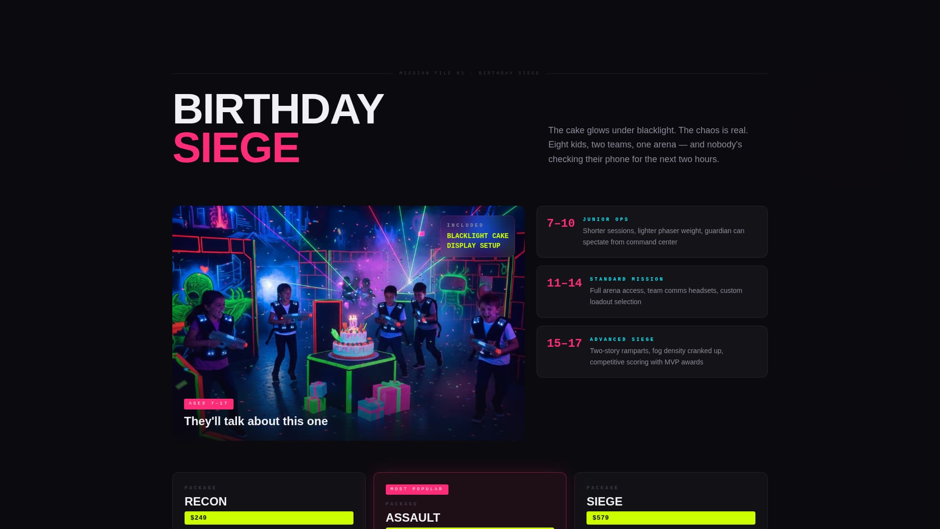 Blaster - Electrifying Lasertag Landing Page Template