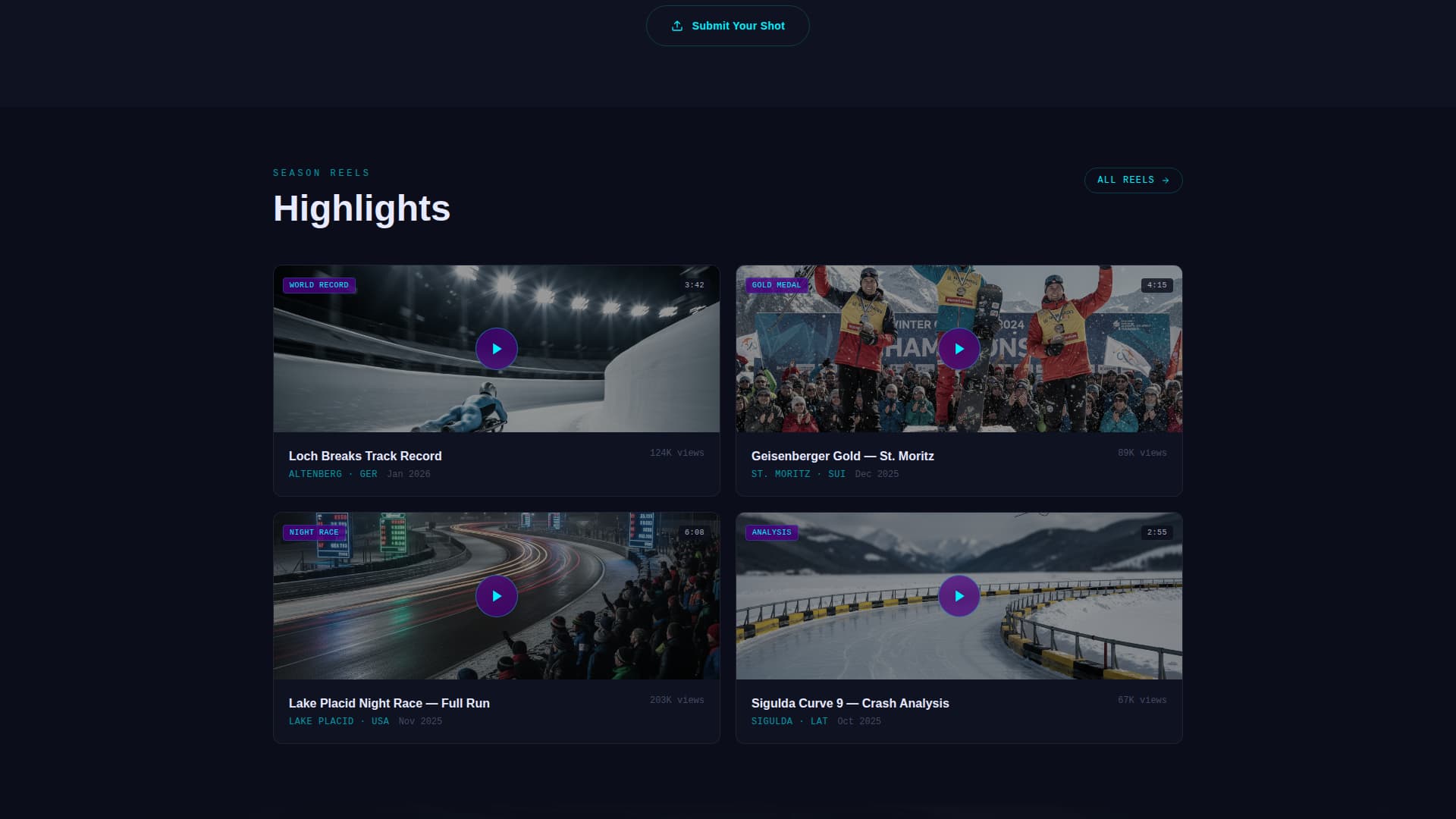 Sled - Electrifying Luge Landing Page Template
