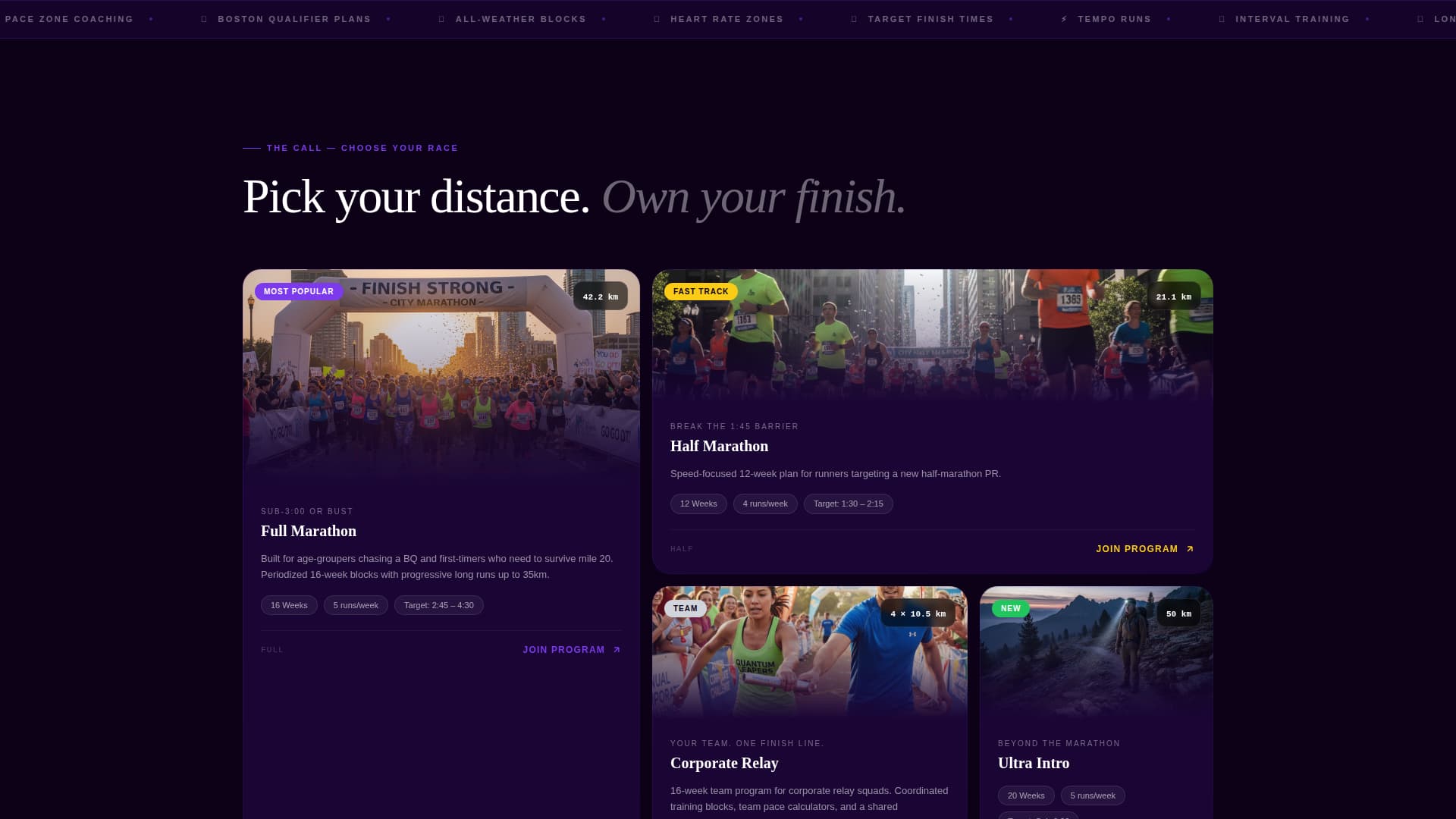Stride - Elite Marathon Landing Page Template