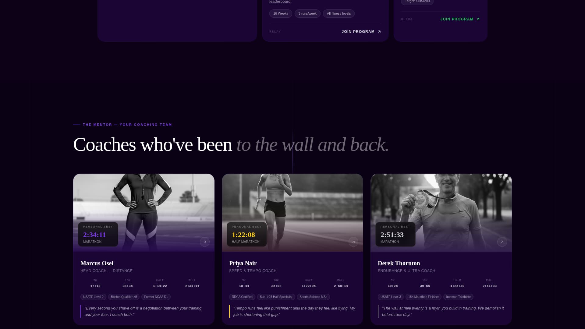 Stride - Elite Marathon Landing Page Template