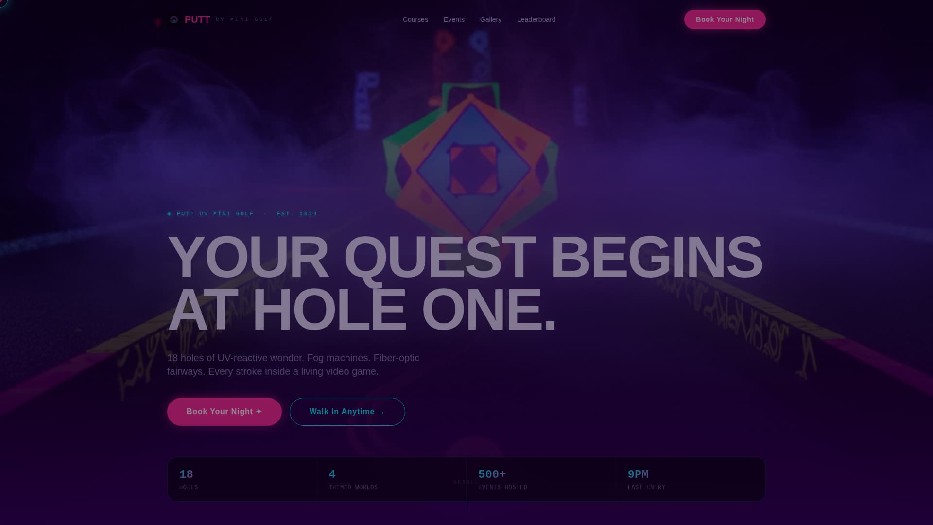 Putt - Electrifying Minigolf Landing Page Template