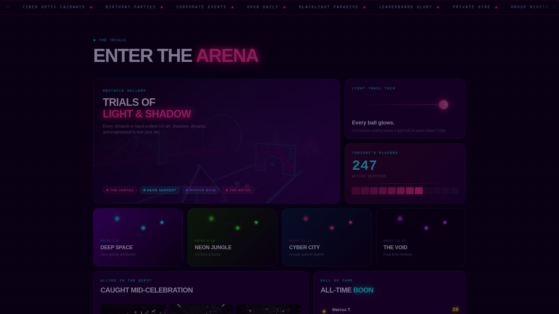 Putt - Electrifying Minigolf Landing Page Template