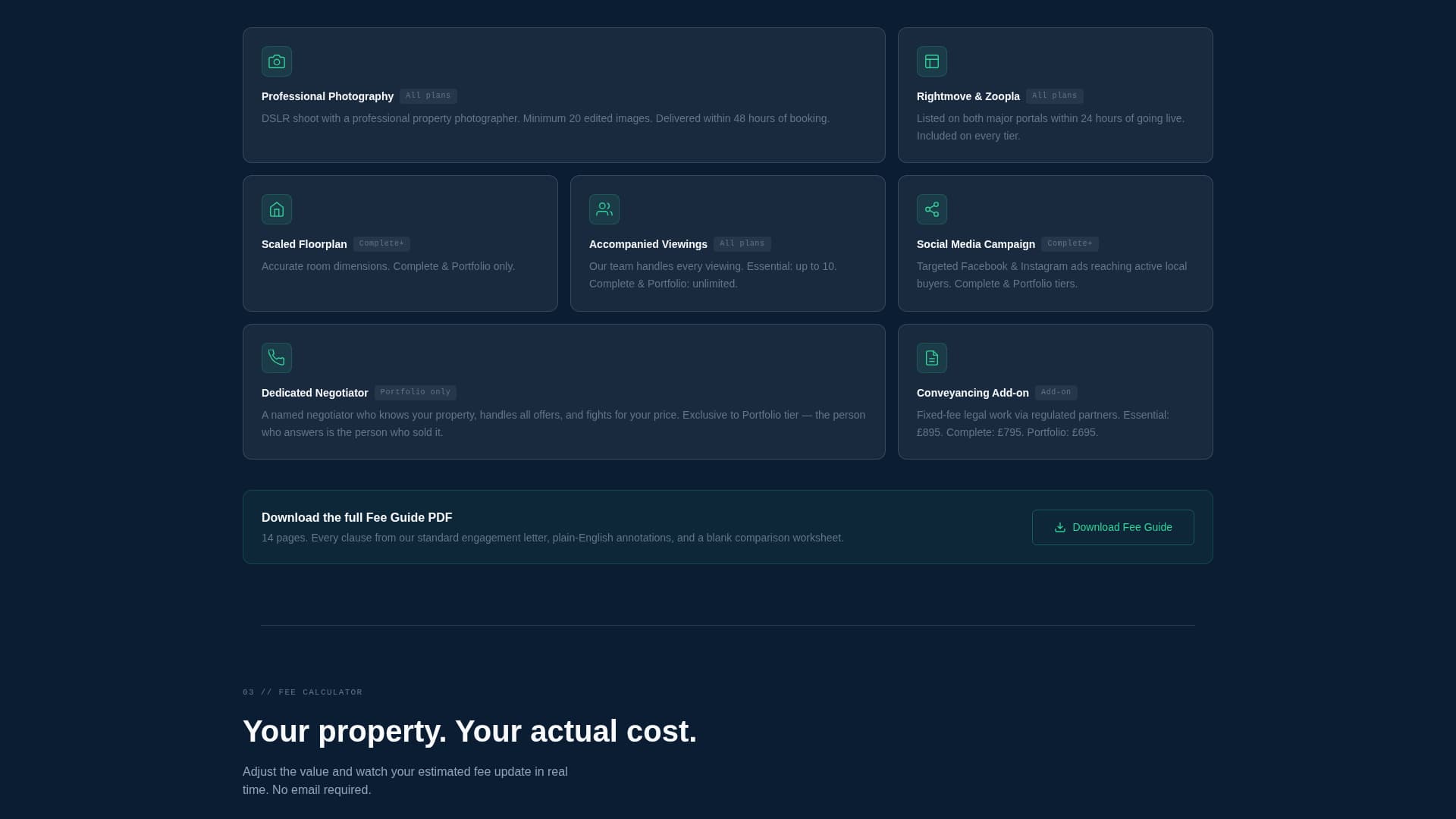 Real Estate Agency Commission & Pricing Transparency Website Template