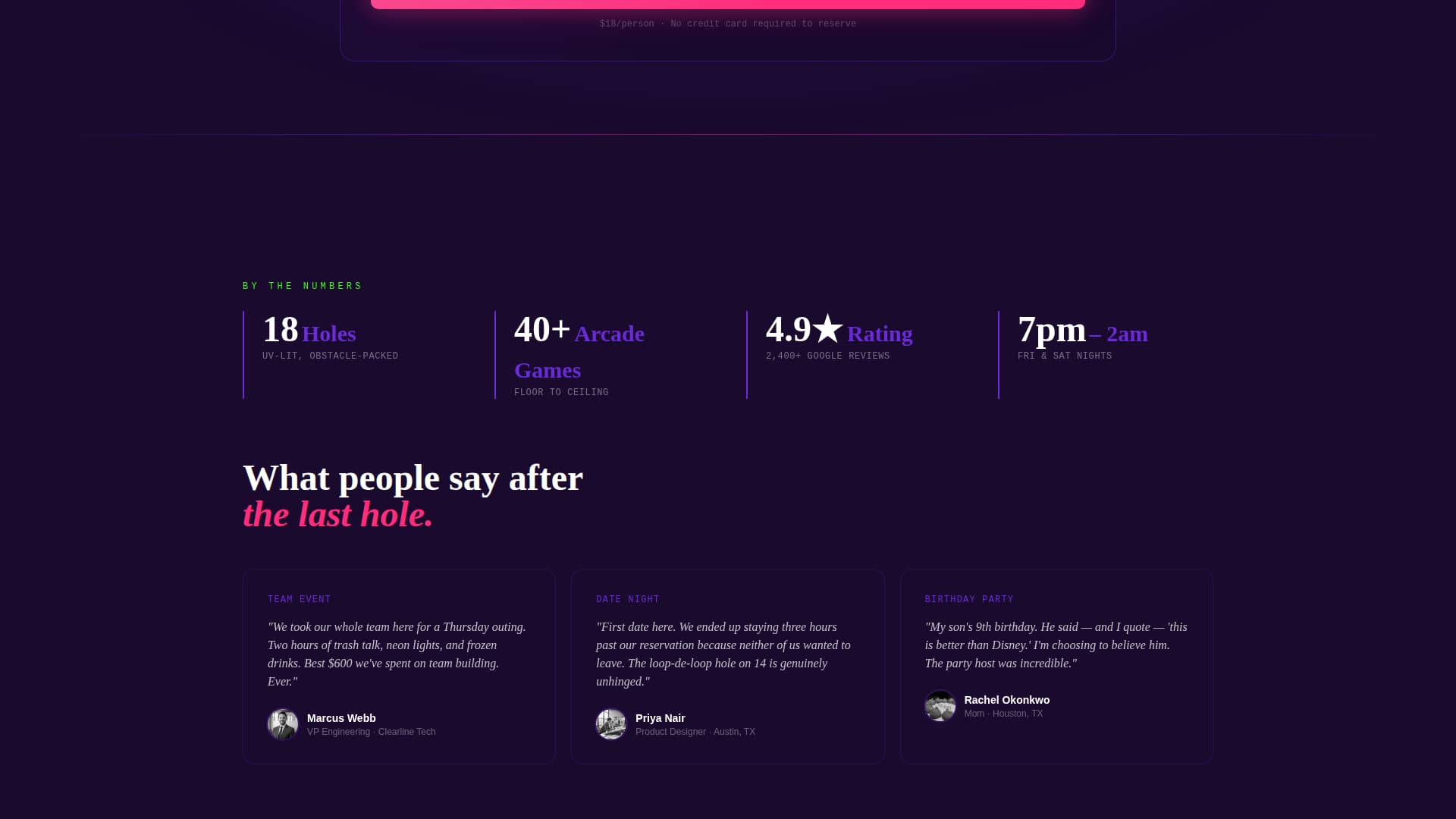 Putt - Electric Golf Landing Page Template