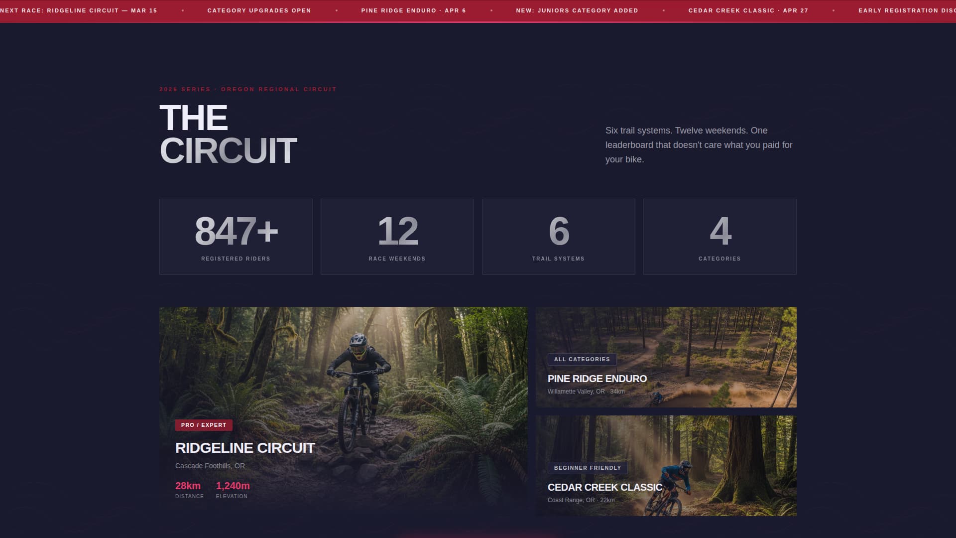 Trail — Exhilarating Mountain Biking Landing Page Template