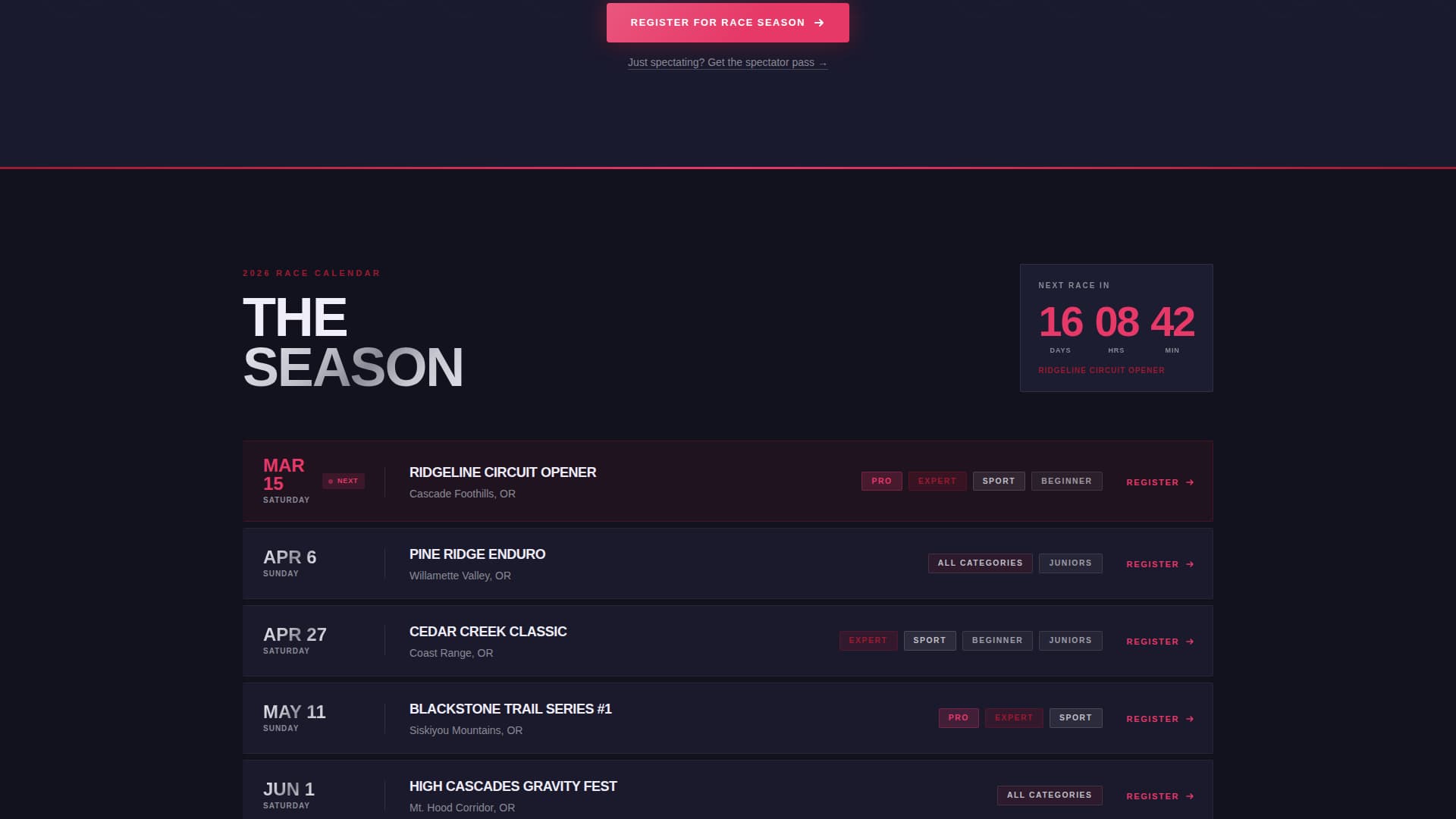 Trail — Exhilarating Mountain Biking Landing Page Template