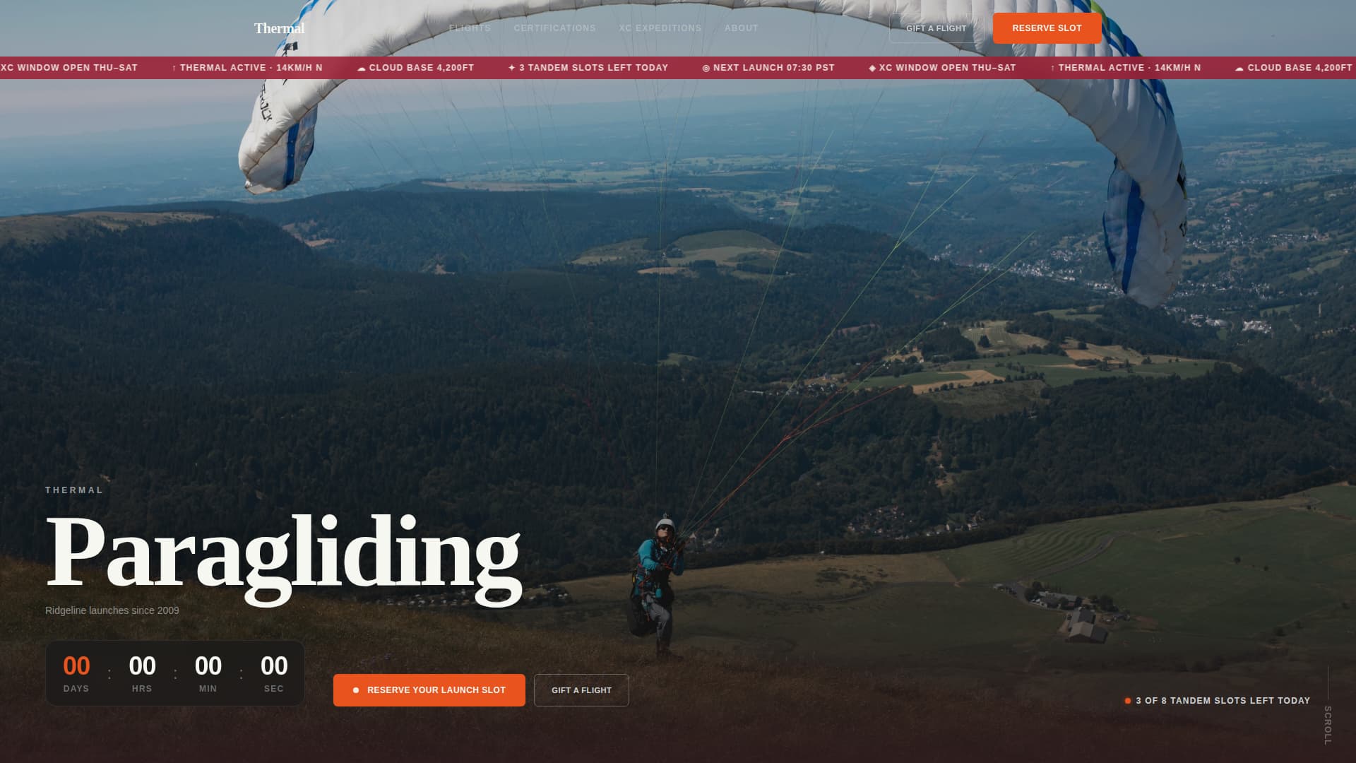 Thermal - Breathtaking Paragliding Landing Page Template
