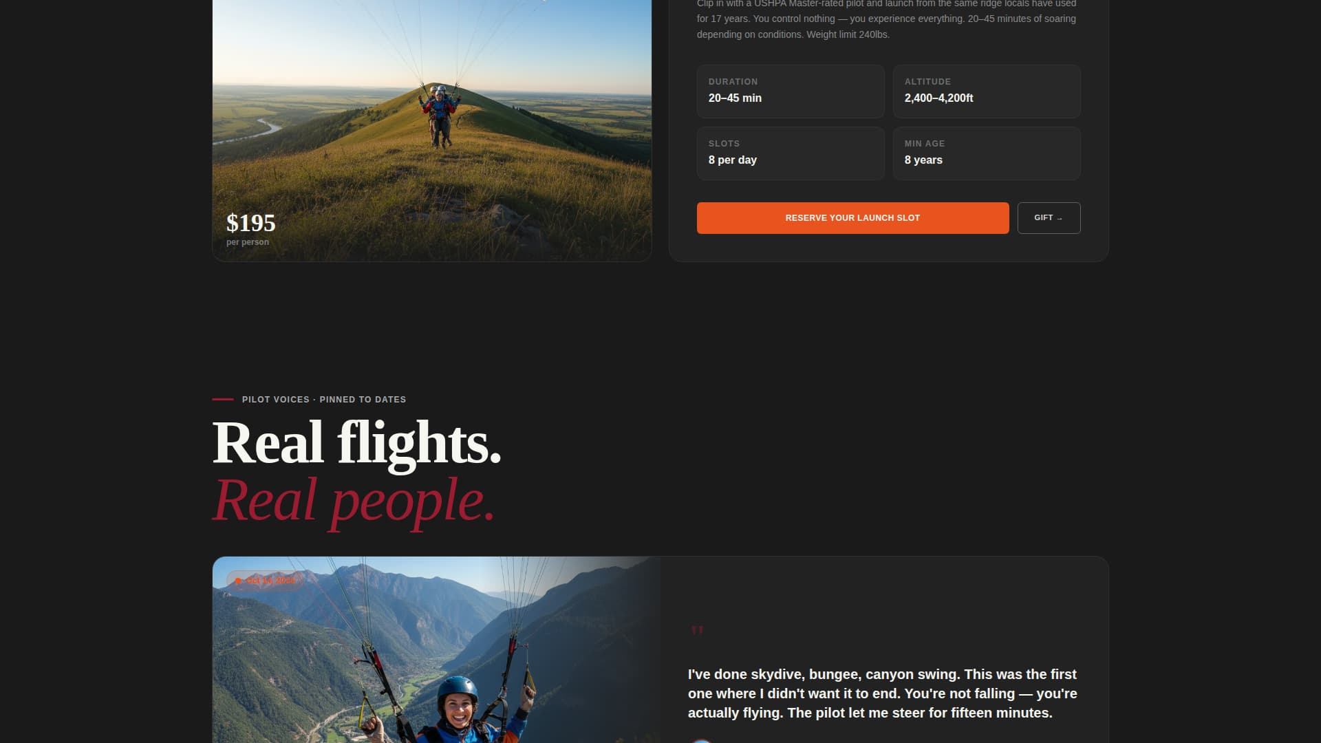 Thermal - Breathtaking Paragliding Landing Page Template