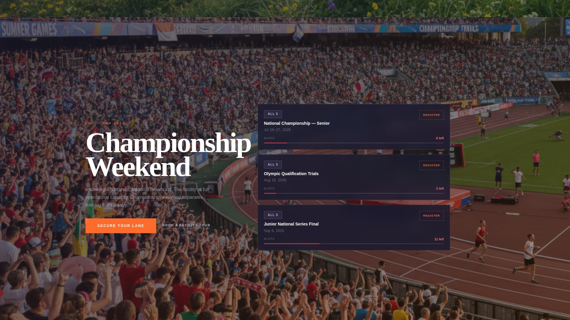 Champion — Prestigious Elite Athletics Landing Page Template