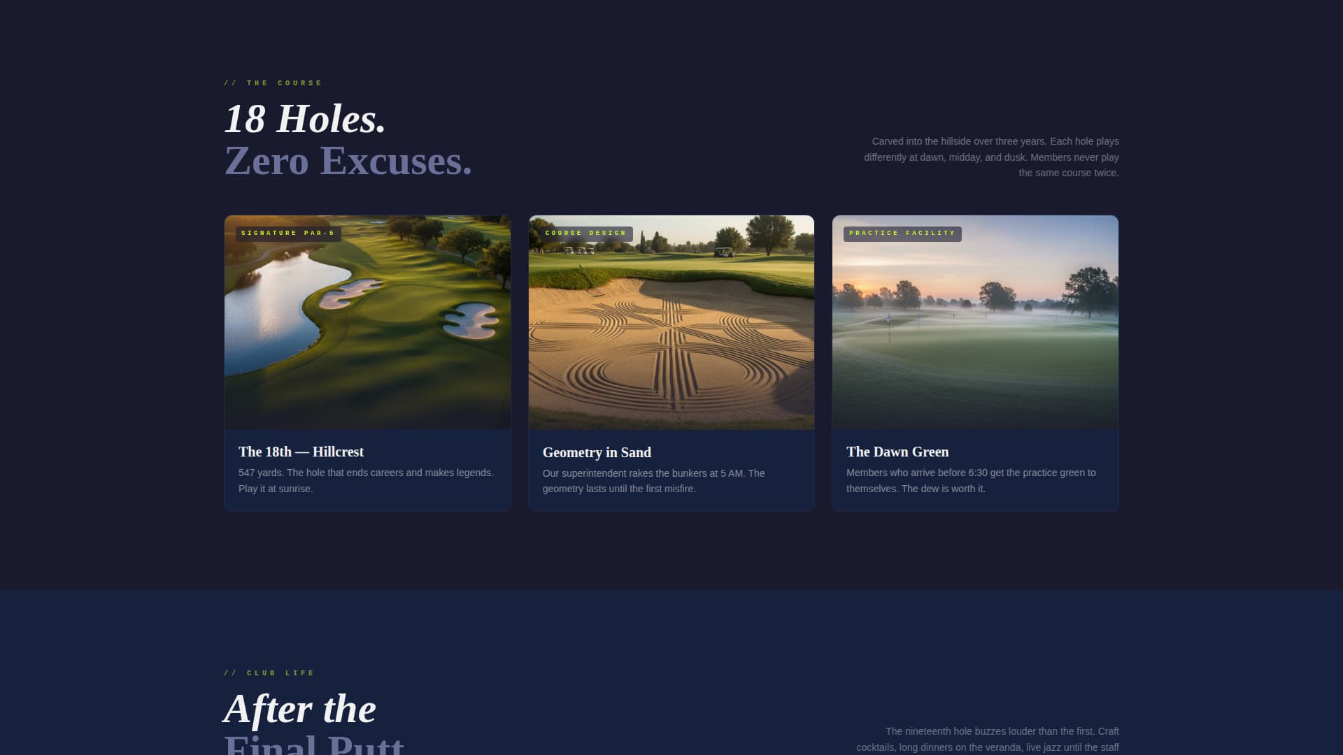 Fairway - Exclusive Golfclub Landing Page Template