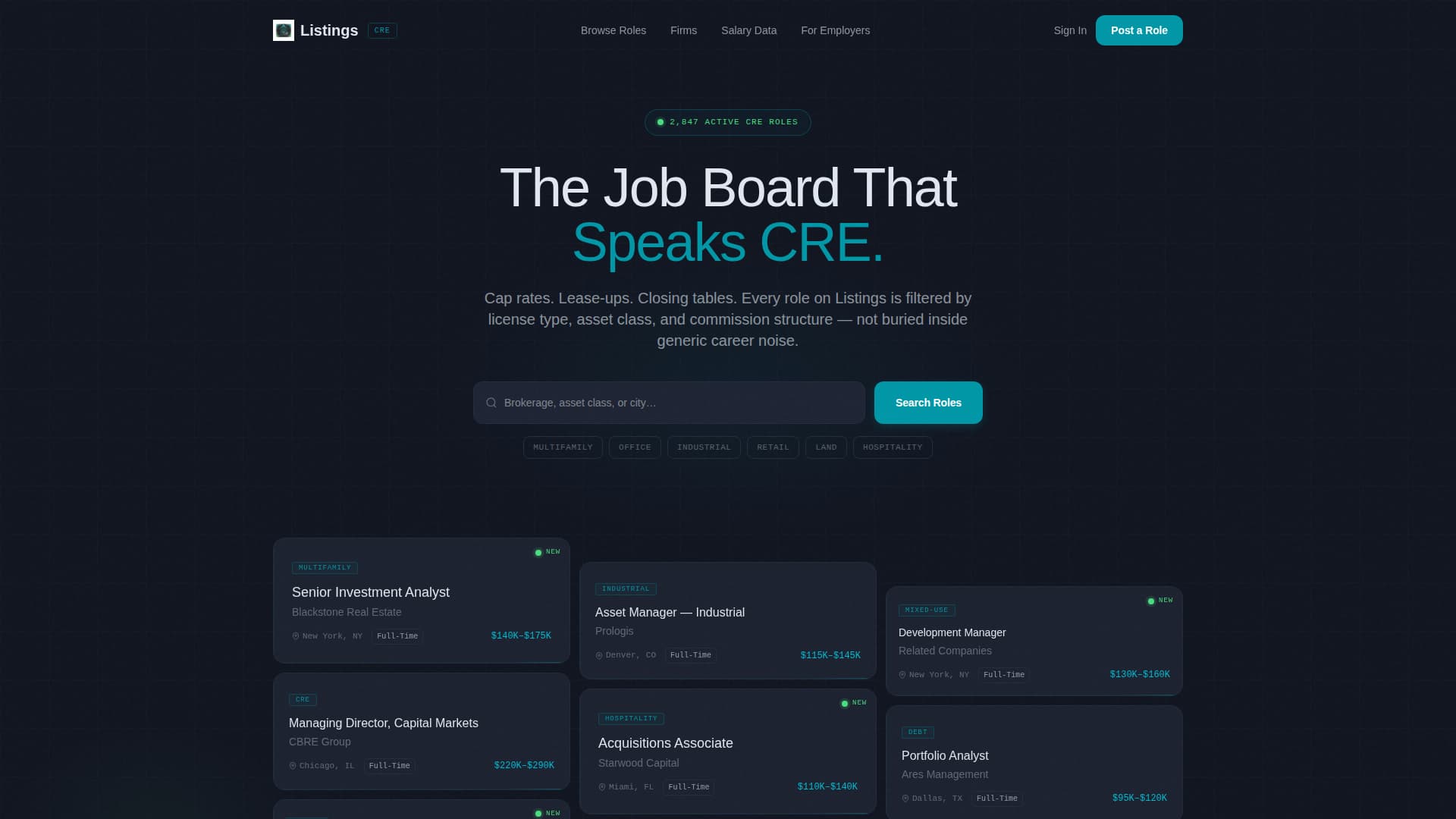 Listings - Powerful Realestatejobs Landing Page Template