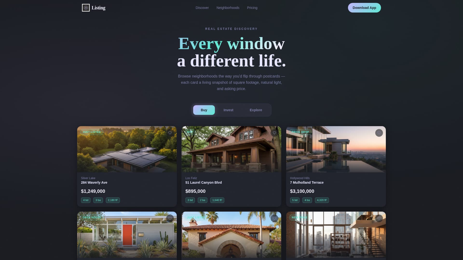 Listing - Iridescent Realestate Landing Page Template