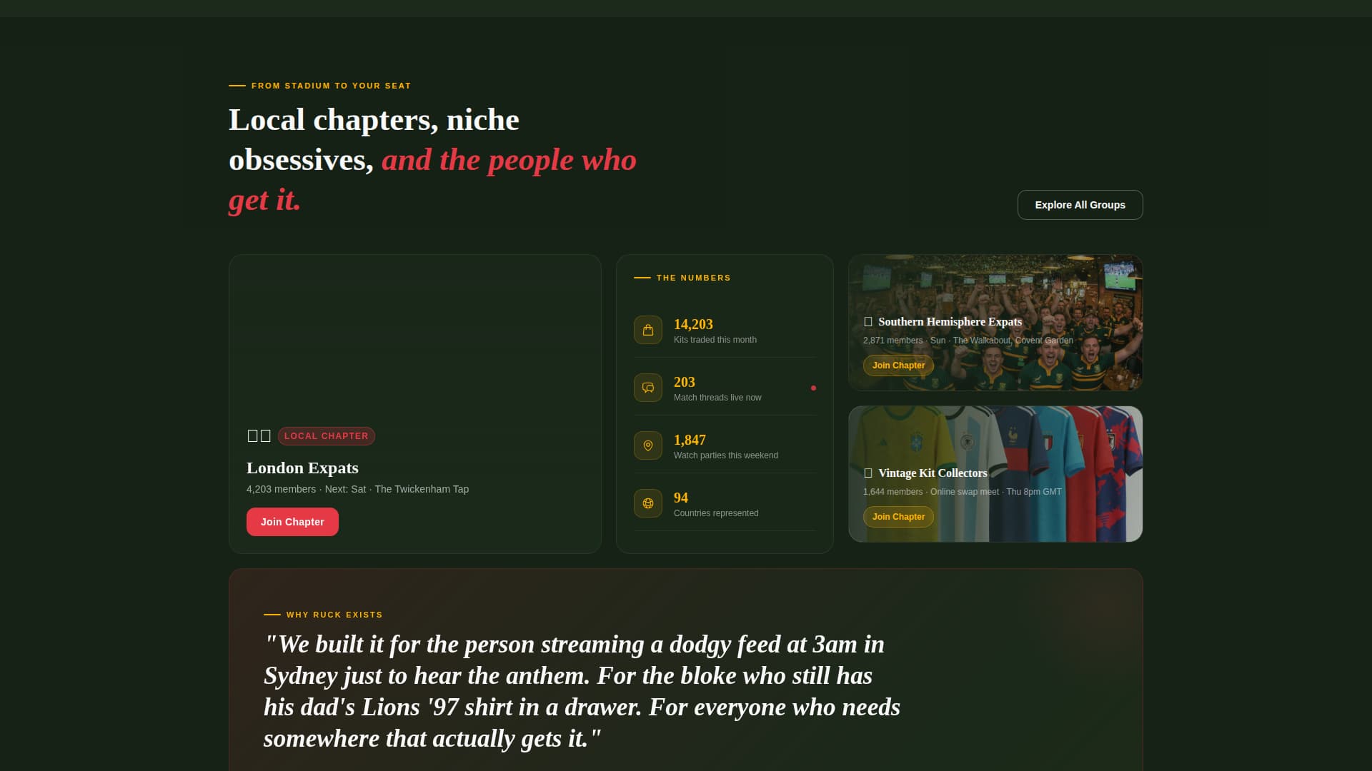 Ruck - Electric Rugby Landing Page Template