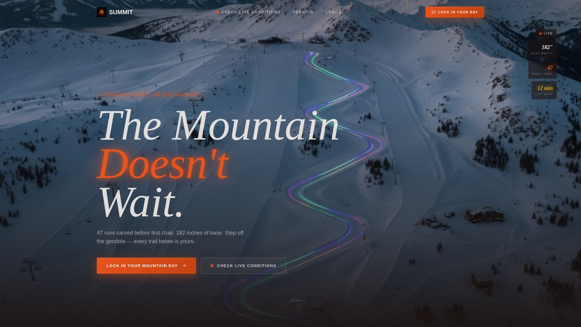 Summit - Electrifying Ski Resort Landing Page Template