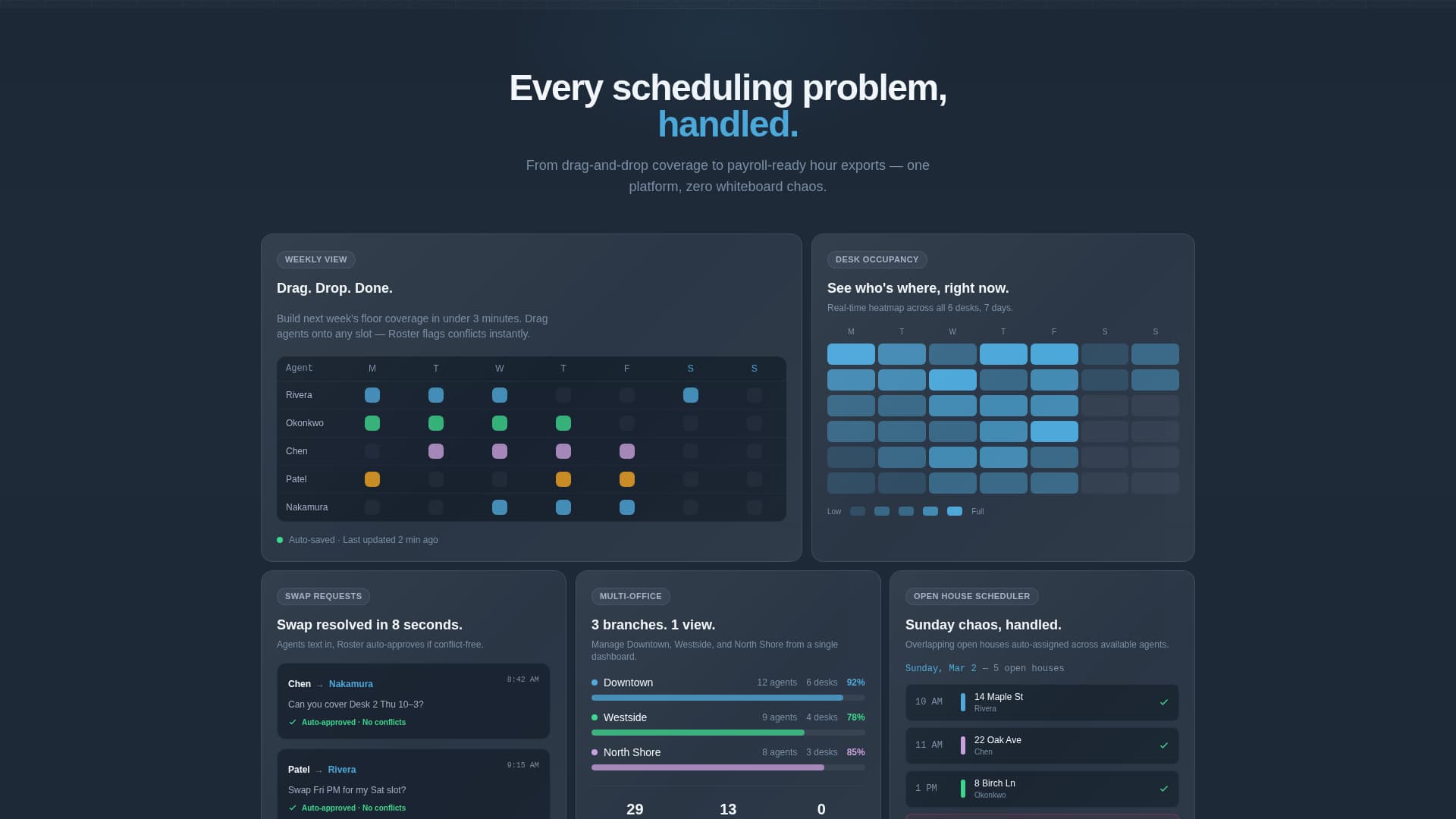 Roster - Powerful Scheduling Landing Page Template