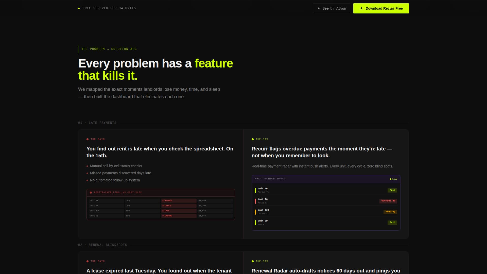 Recurr - Streamlined Propertymanagement Landing Page Template