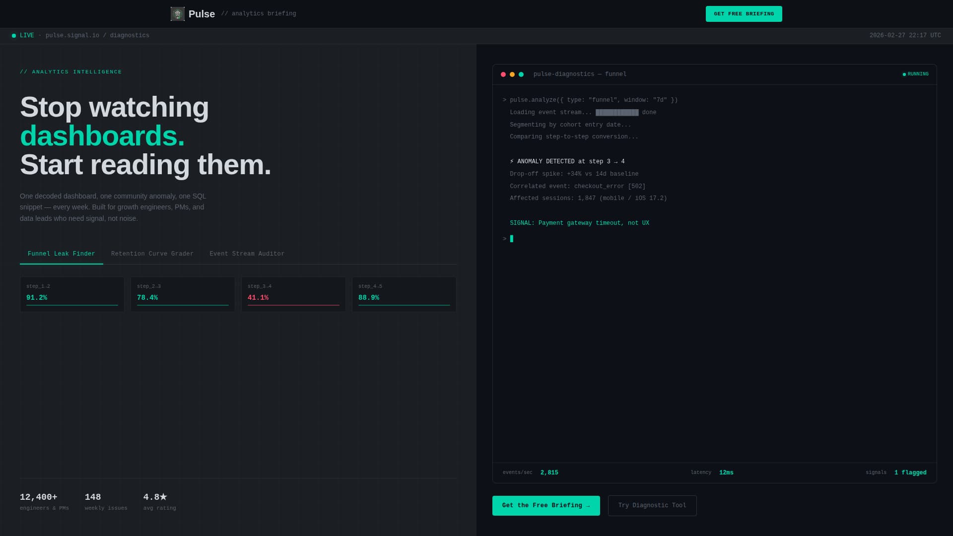 Pulse - Powerful Analytics Landing Page Template