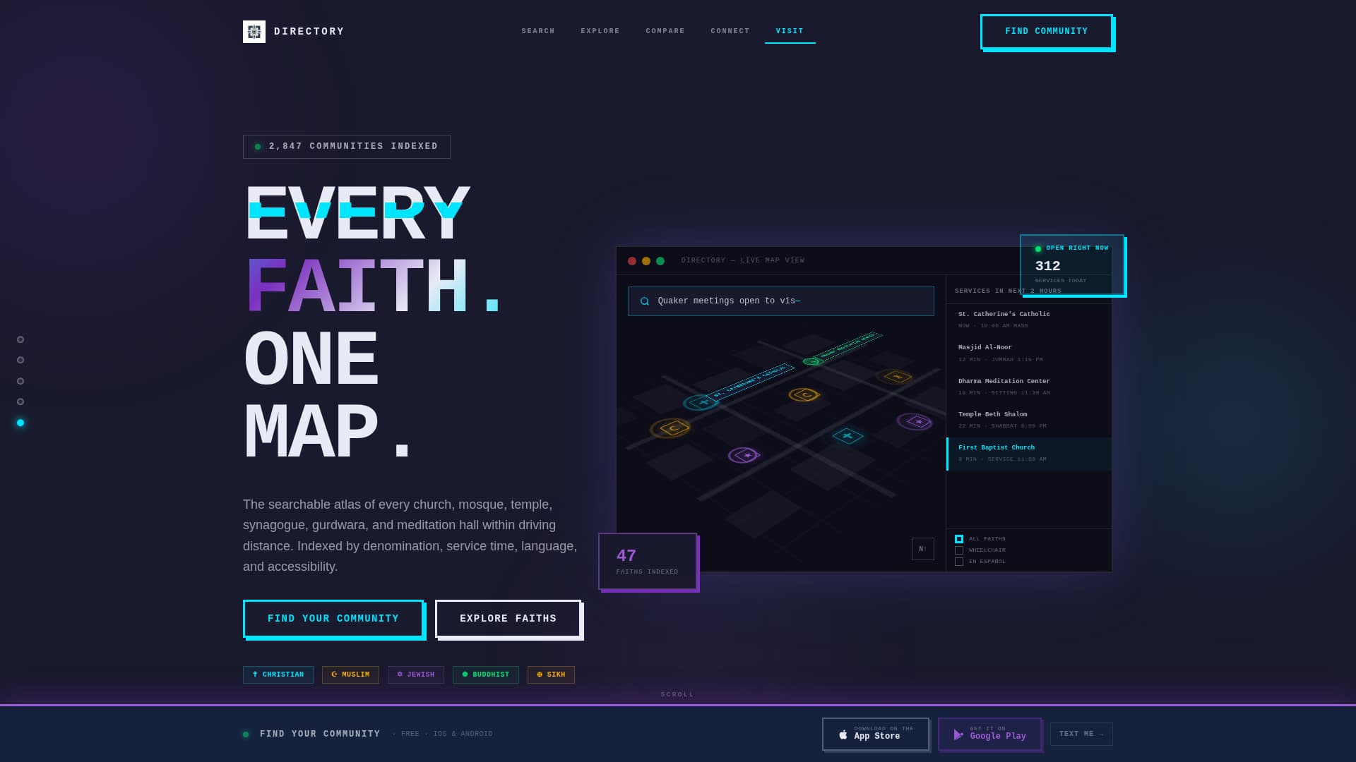 Sanctum - Powerful Faith Directory Landing Page Template