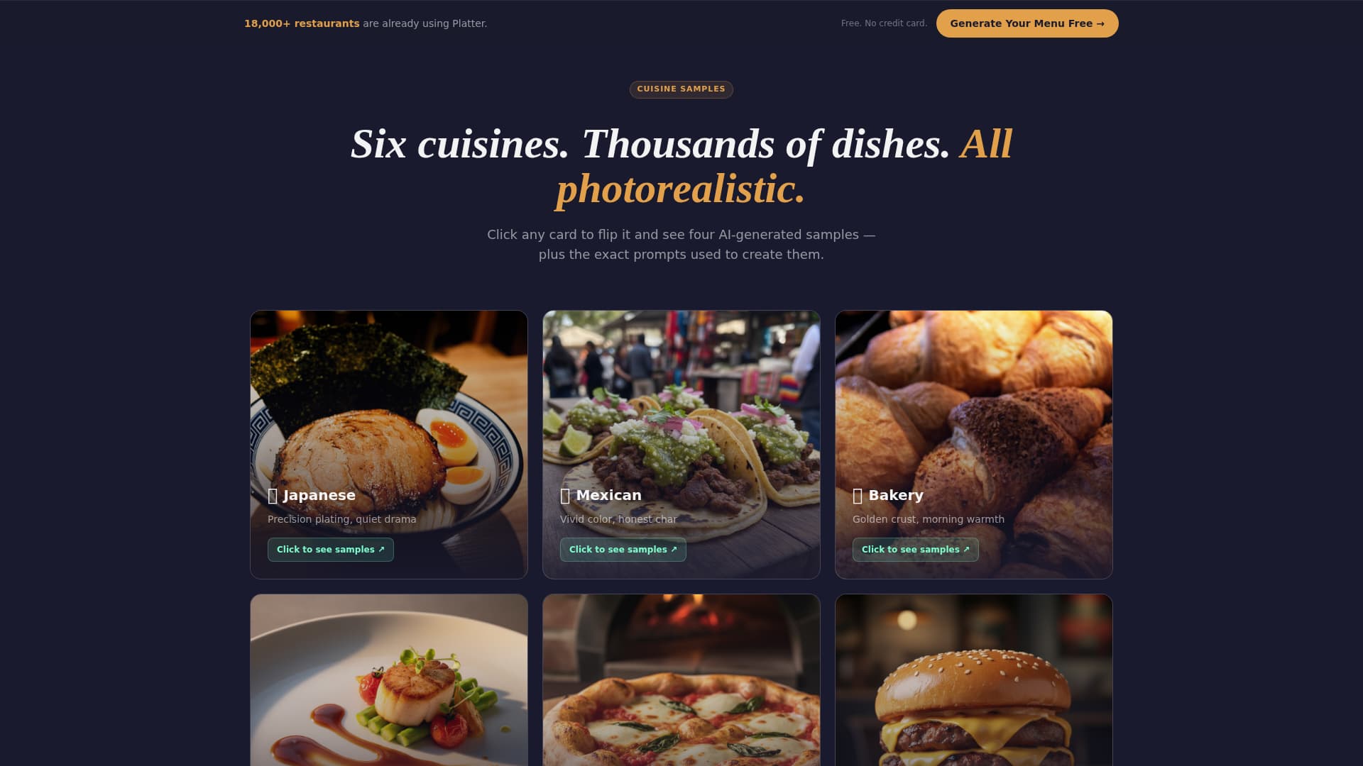 Platter - Photorealistic Restaurant Landing Page Template