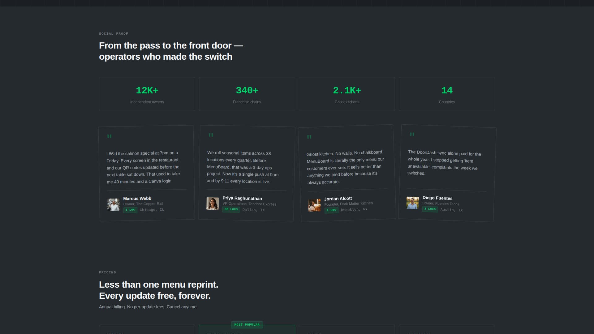 Menuboard - Realtime Restaurant Landing Page Template
