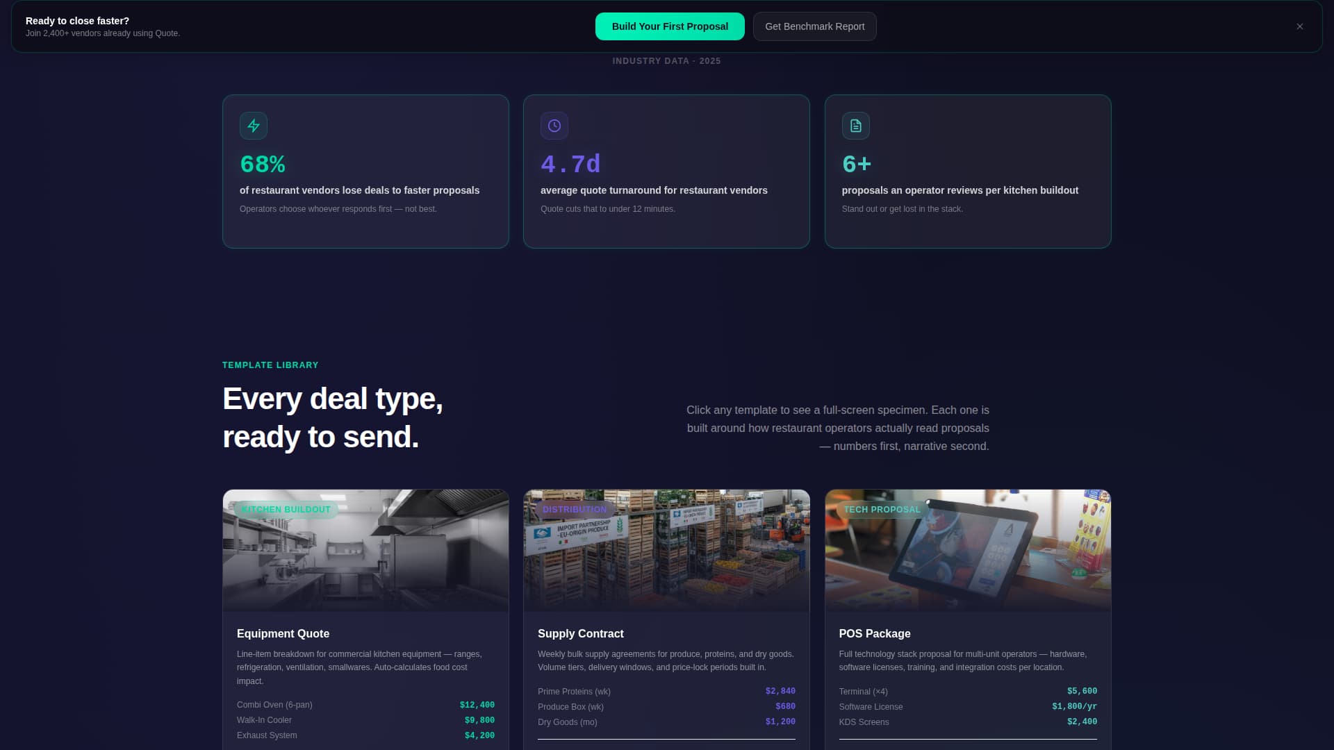 Quote - Powerful Restaurant Landing Page Template