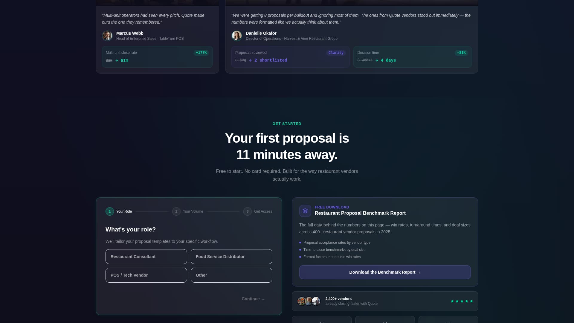 Quote - Powerful Restaurant Landing Page Template