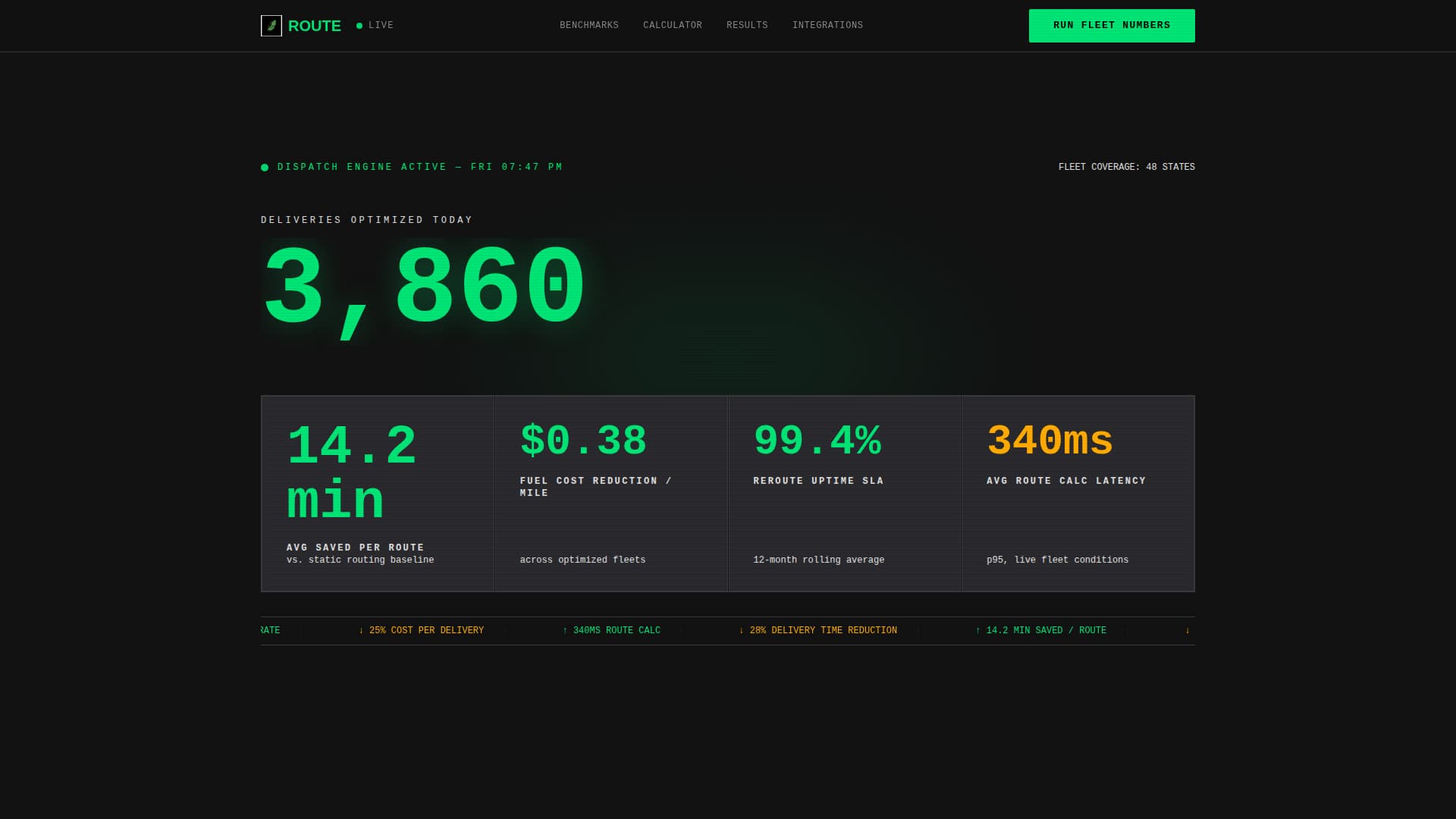 Route - Brutalist Optimization Landing Page Template