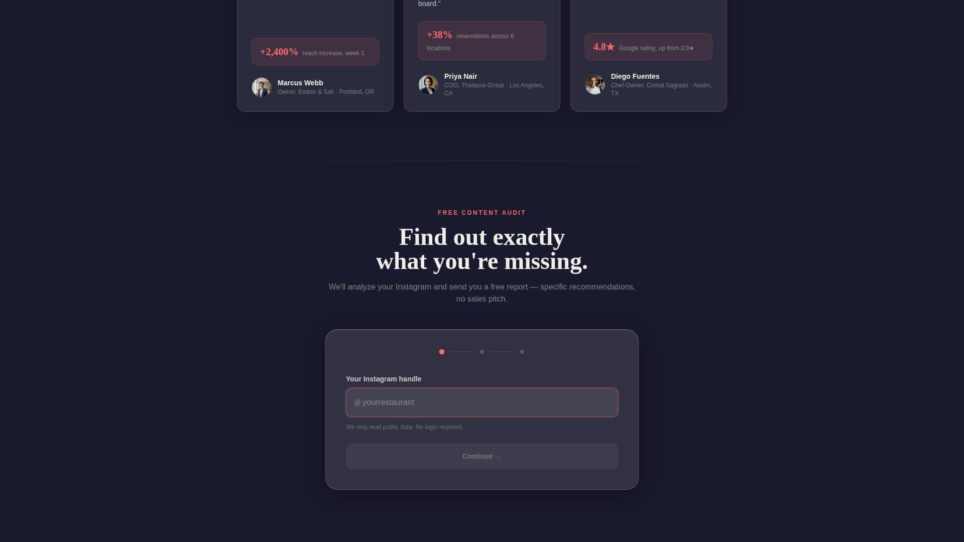 Feed - Scroll Reveal Restaurant Landing Page Template