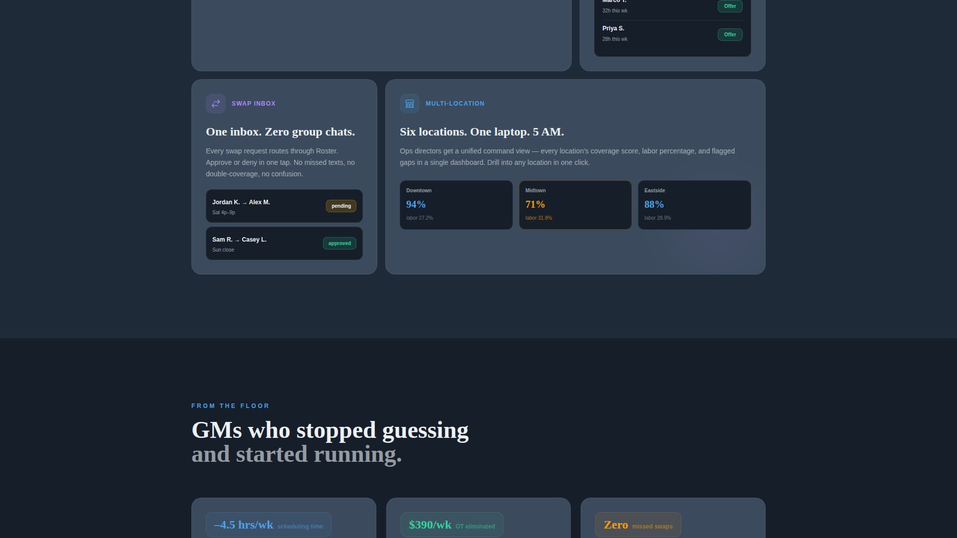 Roster - Powerful Restaurant Landing Page Template