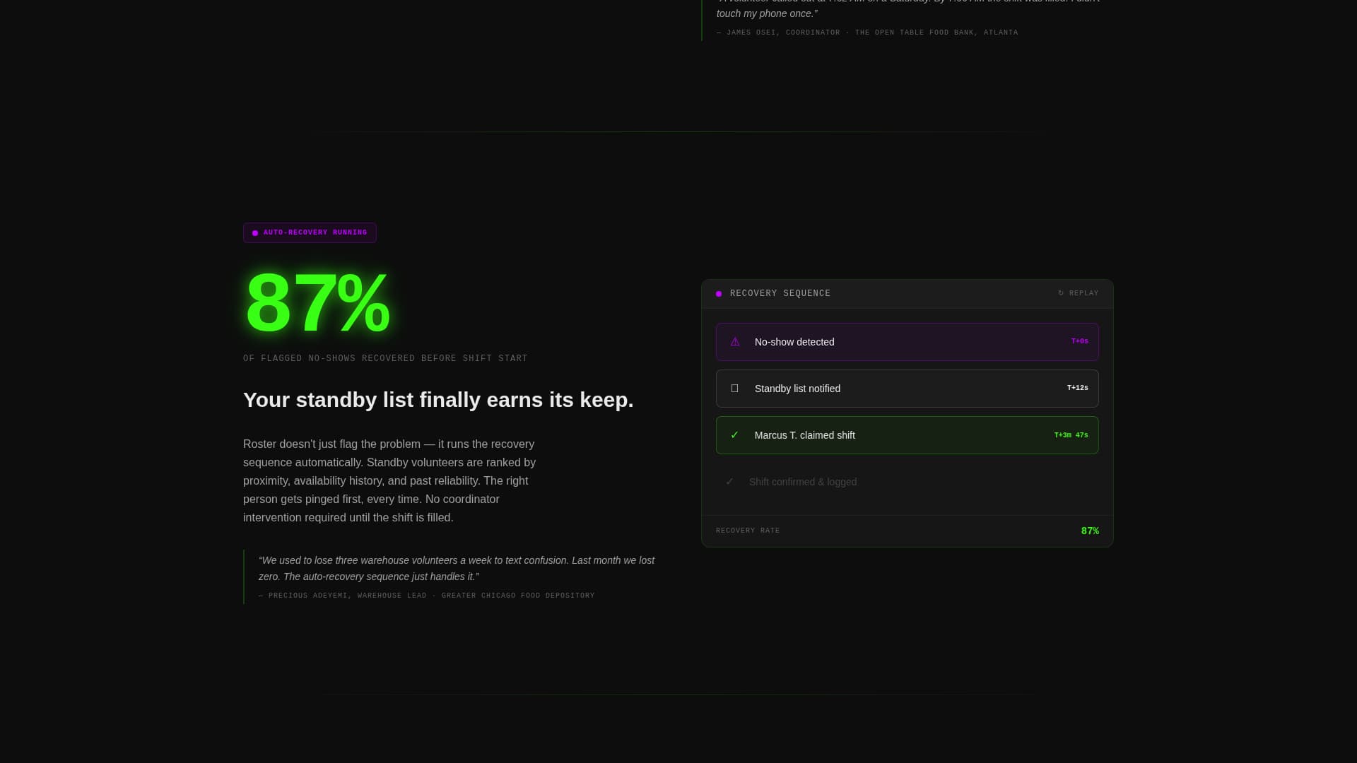 Roster - Powerful Volunteer Management Landing Page Template