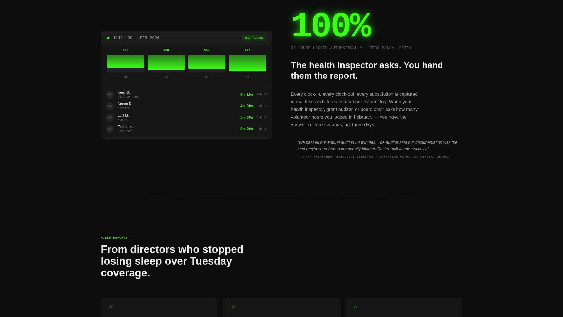 Roster - Powerful Volunteer Management Landing Page Template
