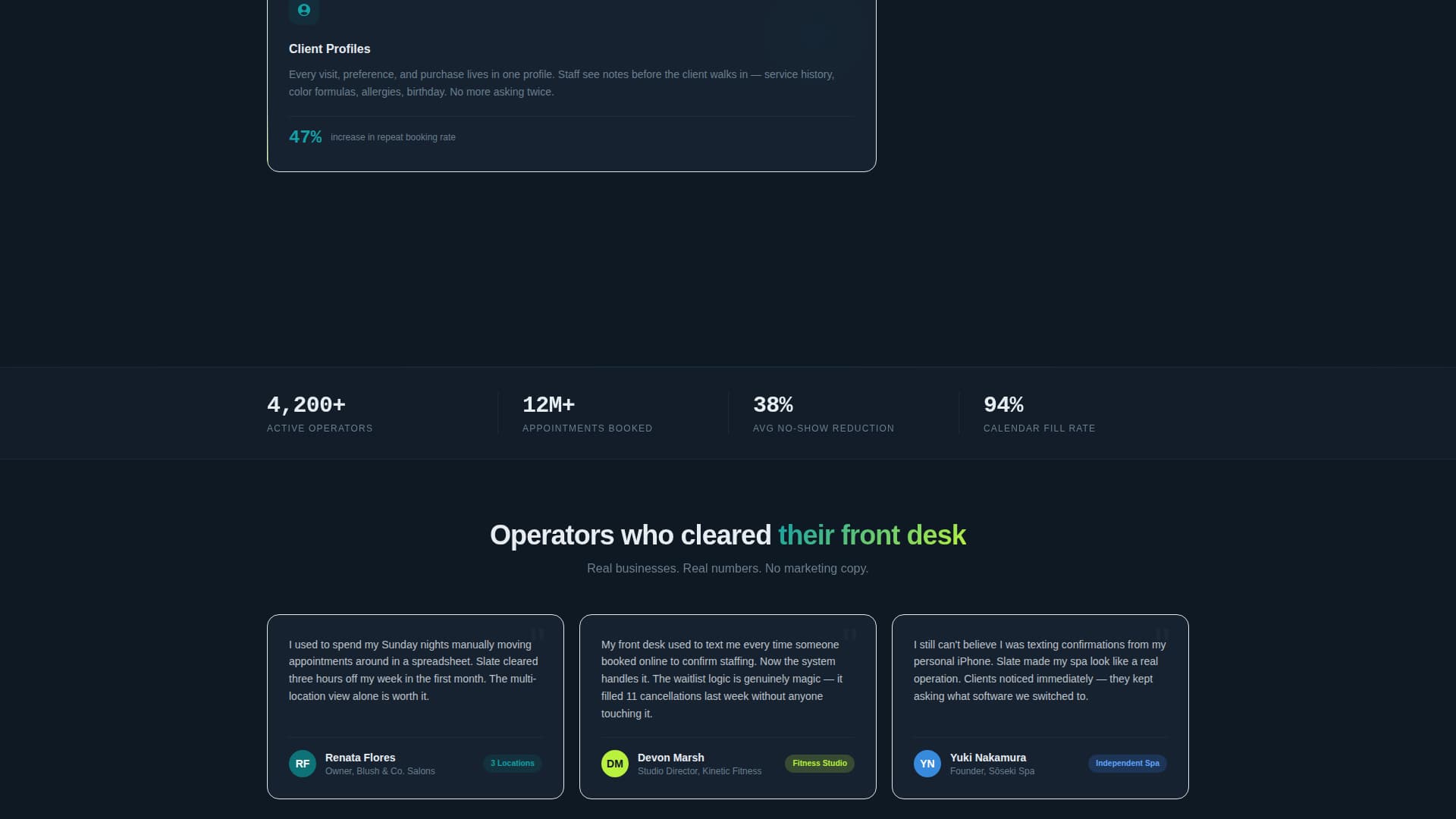 Slate - Dynamic Booking Landing Page Template
