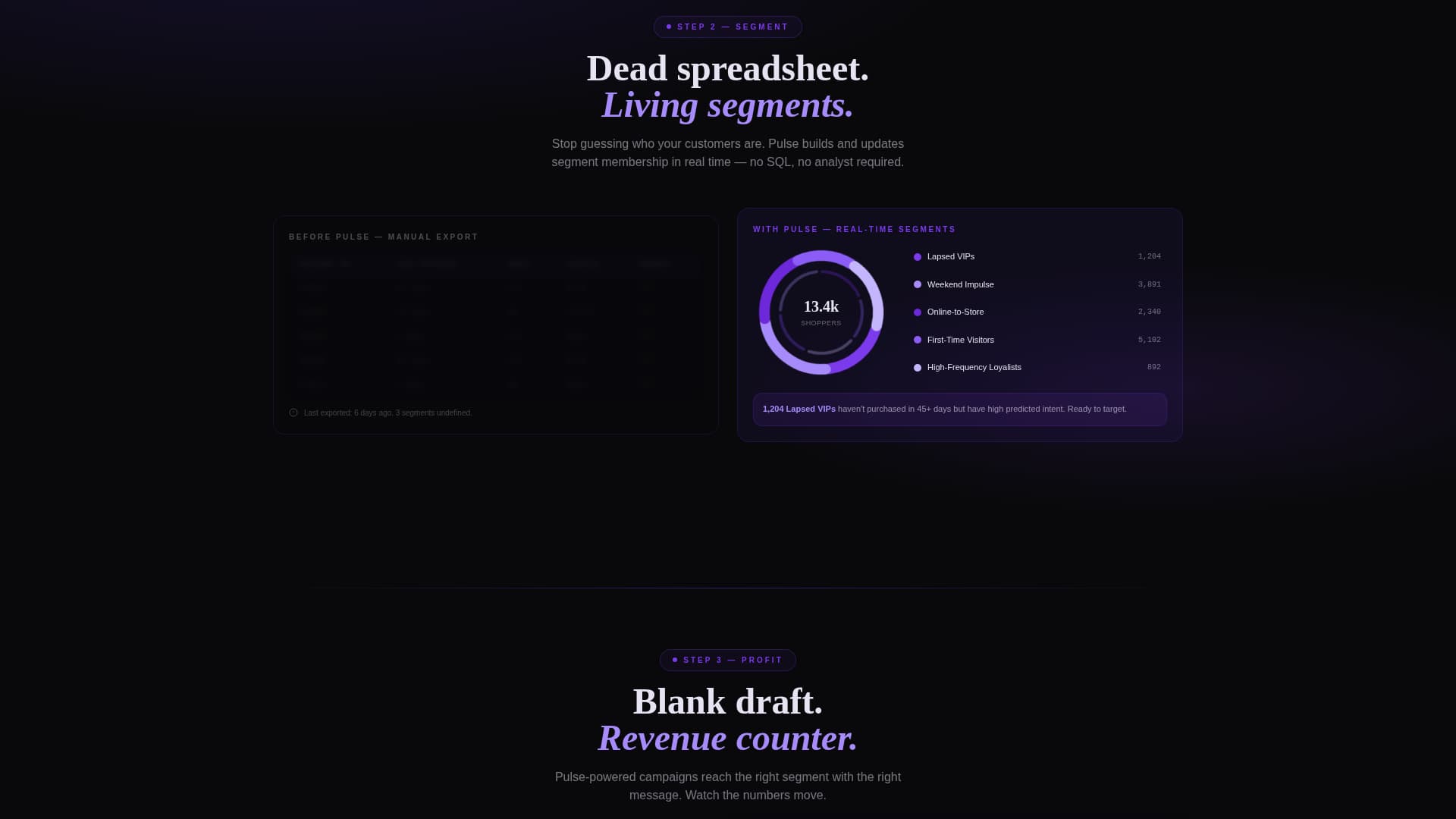 Pulse - Kinetic Retail Landing Page Template