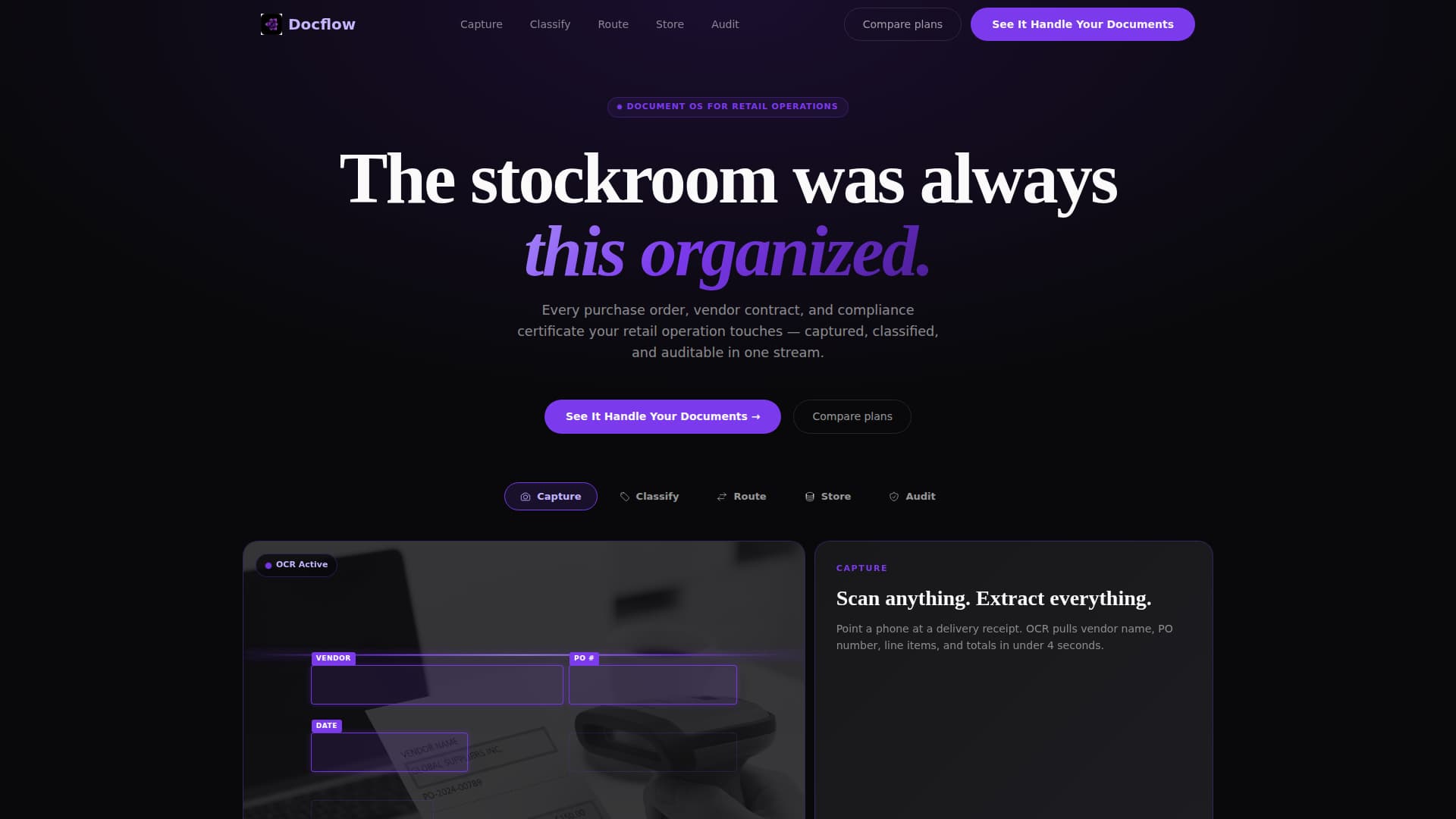 Docflow - Powerful Retail Management Landing Page Template