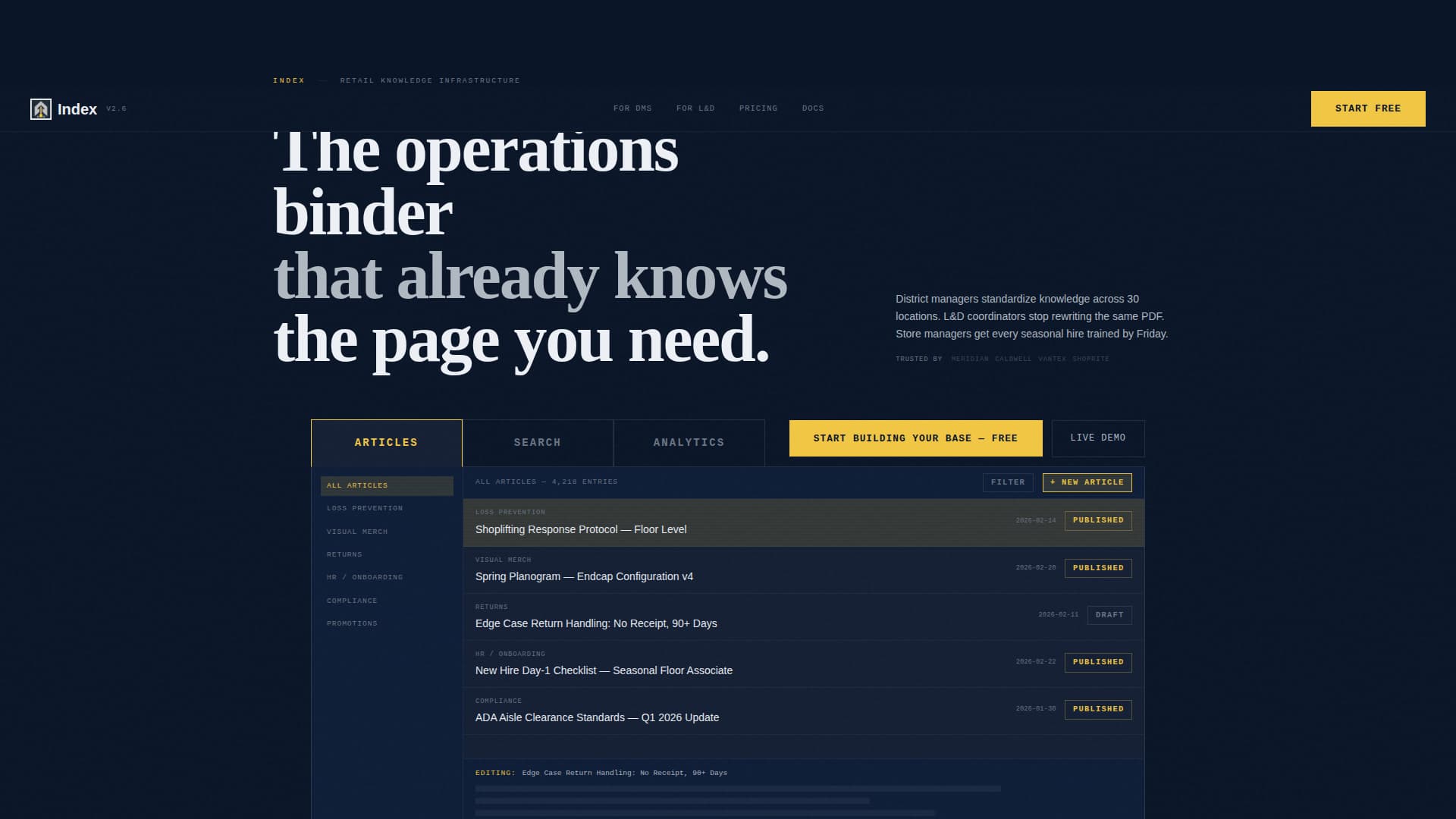 Index - Powerful Retail Knowledge Landing Page Template