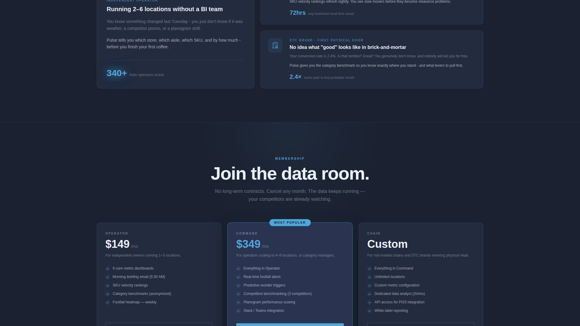 Pulse - Data-Driven Retail Landing Page Template