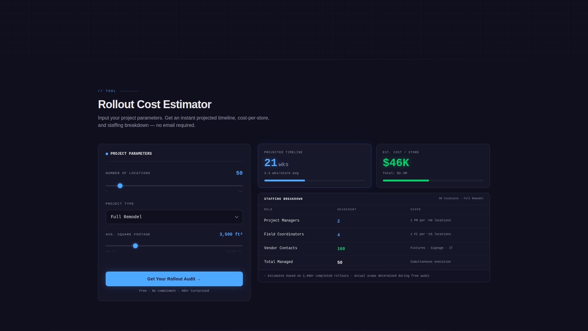 Rollout - Synchronized Retail Landing Page Template